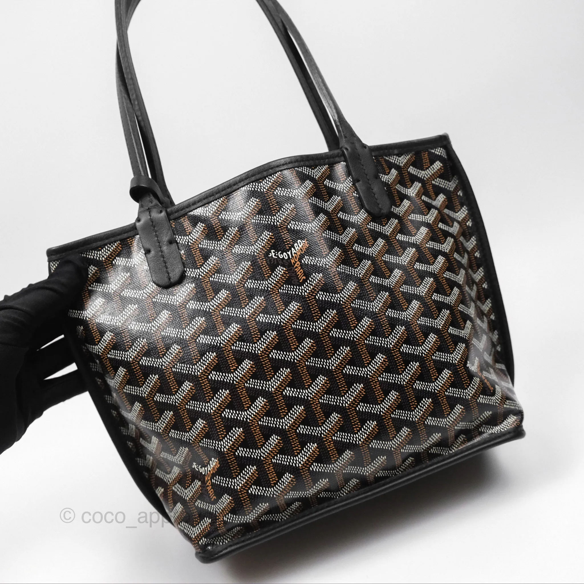 Goyard Anjou Mini Bag Goyardine Canvas Black