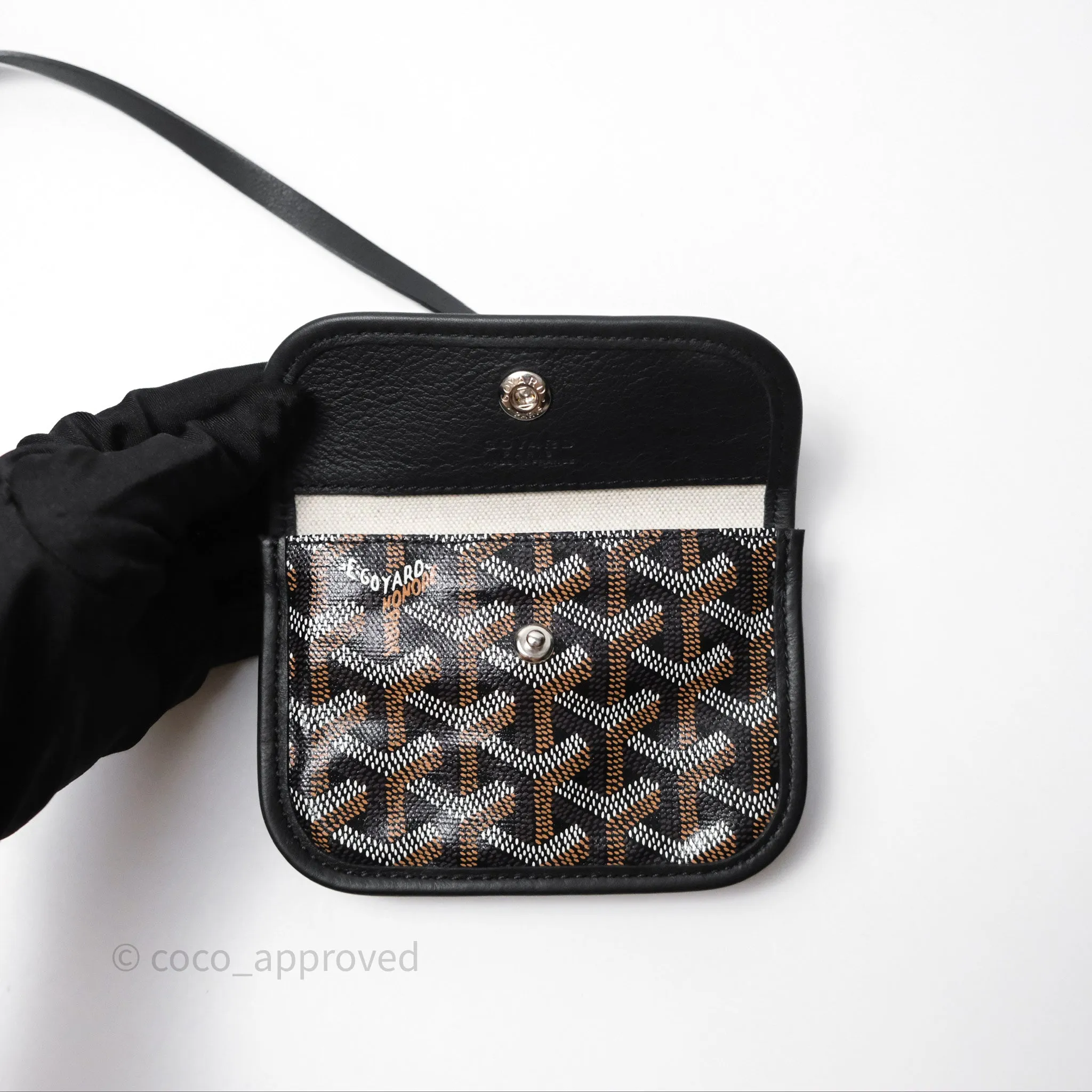 Goyard Anjou Mini Bag Goyardine Canvas Black