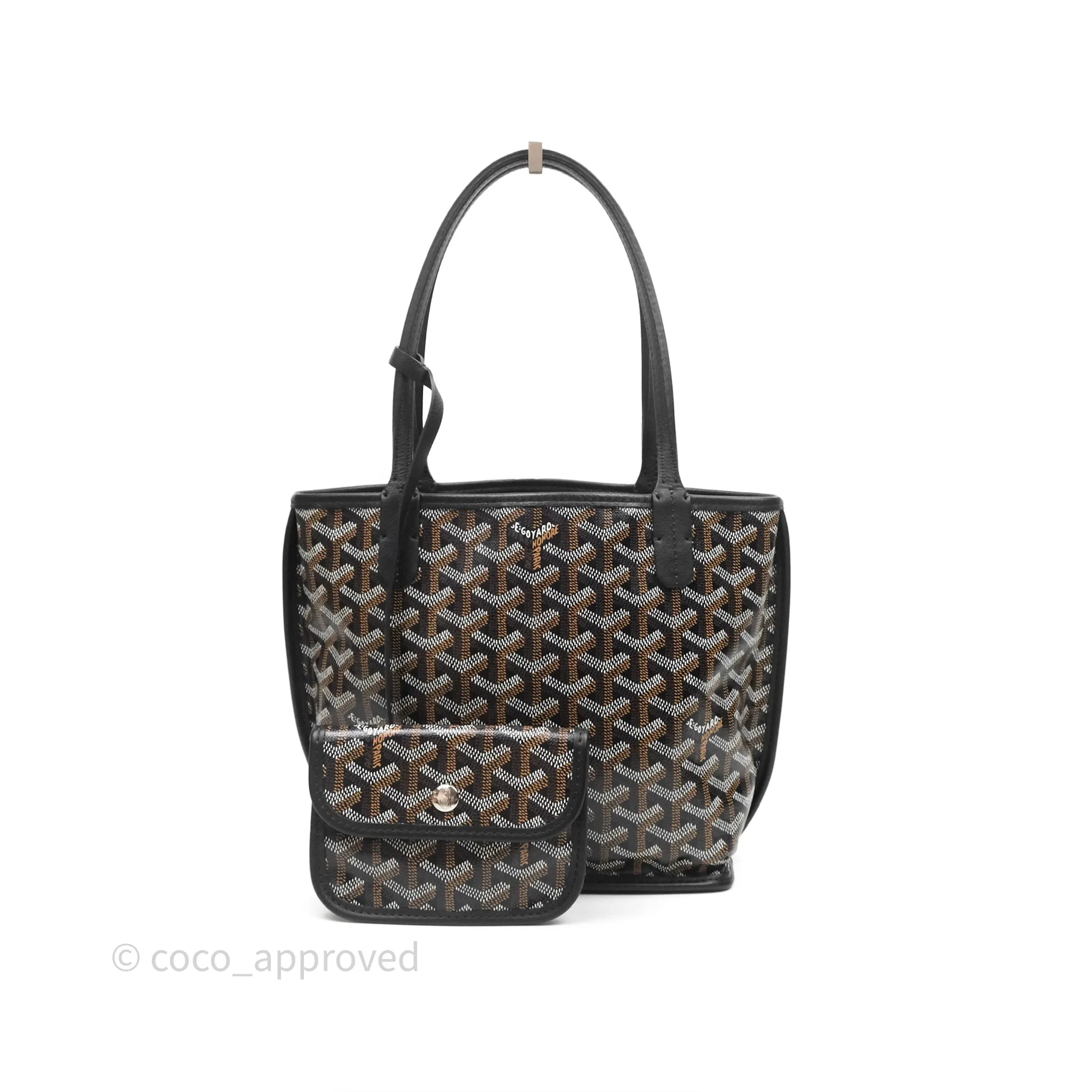 Goyard Anjou Mini Bag Goyardine Canvas Black