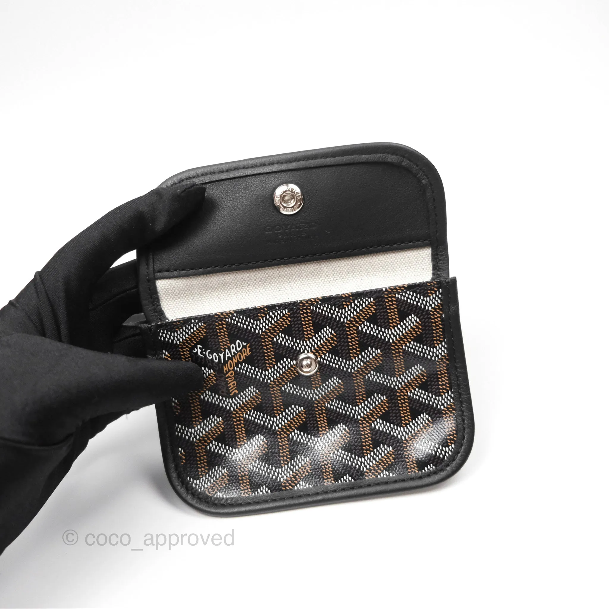 Goyard Anjou Mini Bag Goyardine Canvas Black