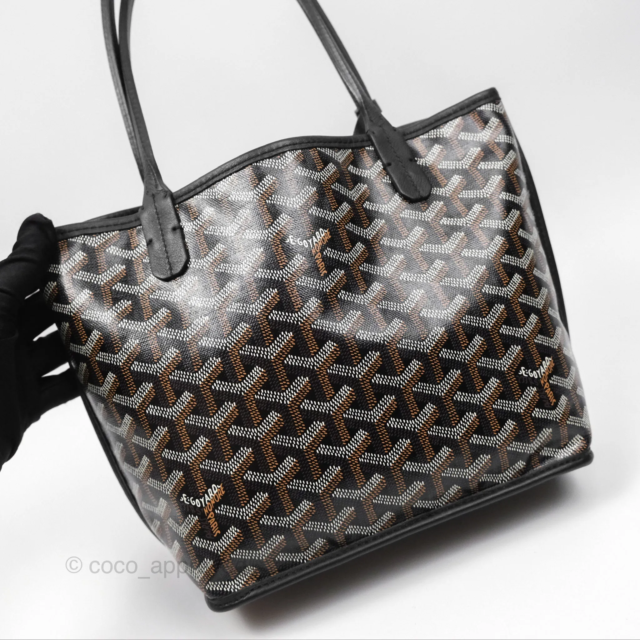 Goyard Anjou Mini Bag Goyardine Canvas Black