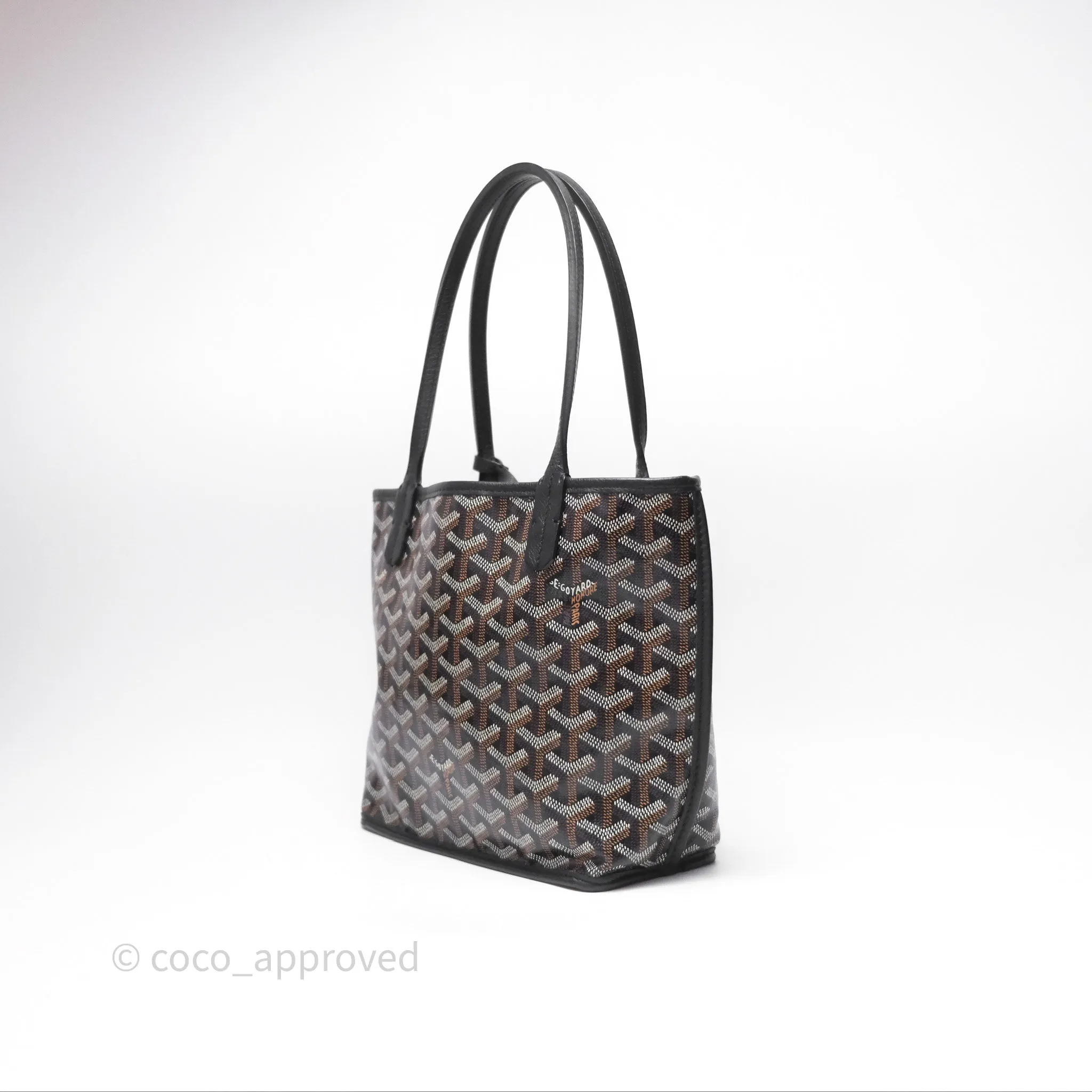Goyard Anjou Mini Bag Goyardine Canvas Black