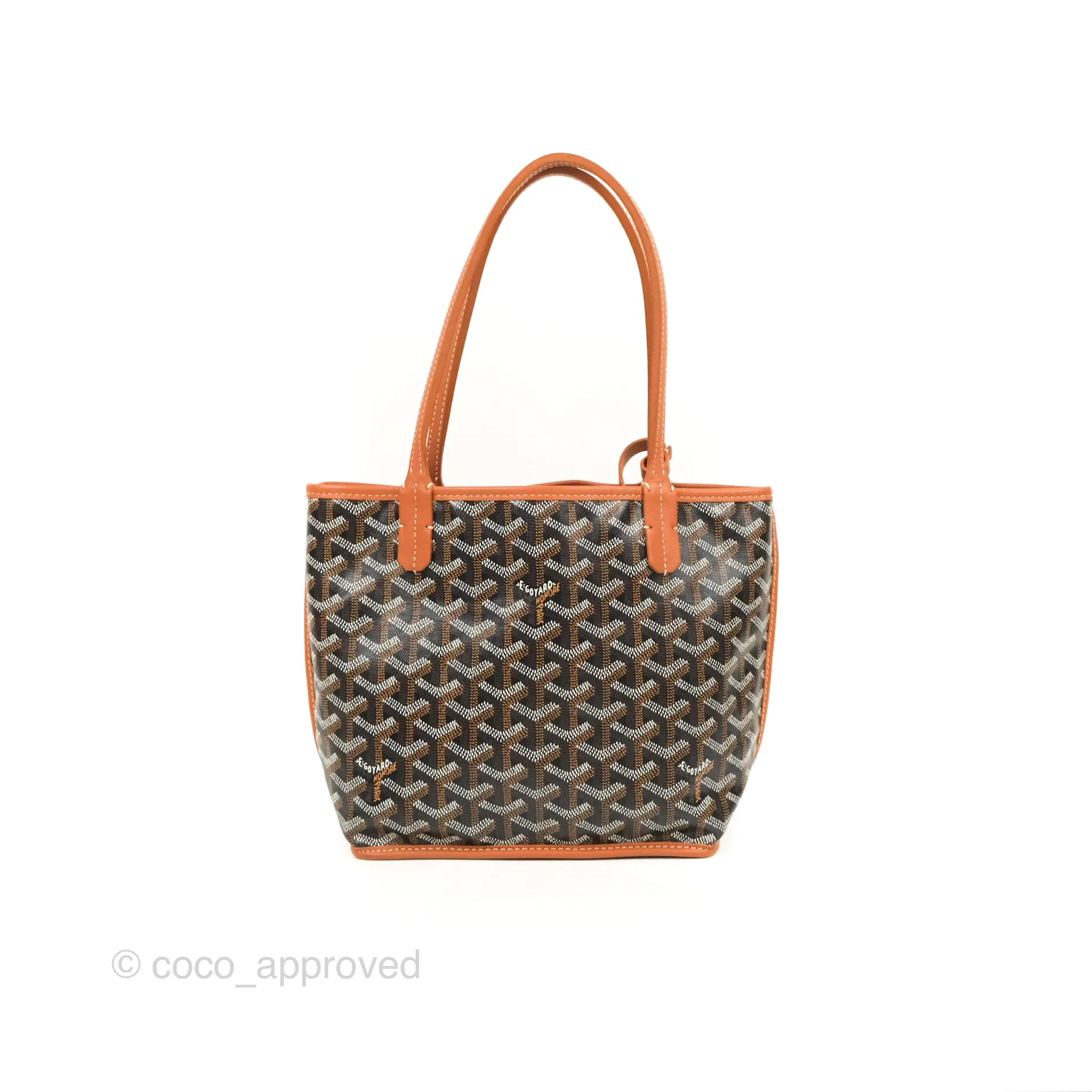 Goyard Anjou Mini Bag Goyardine Canvas Black/Tan