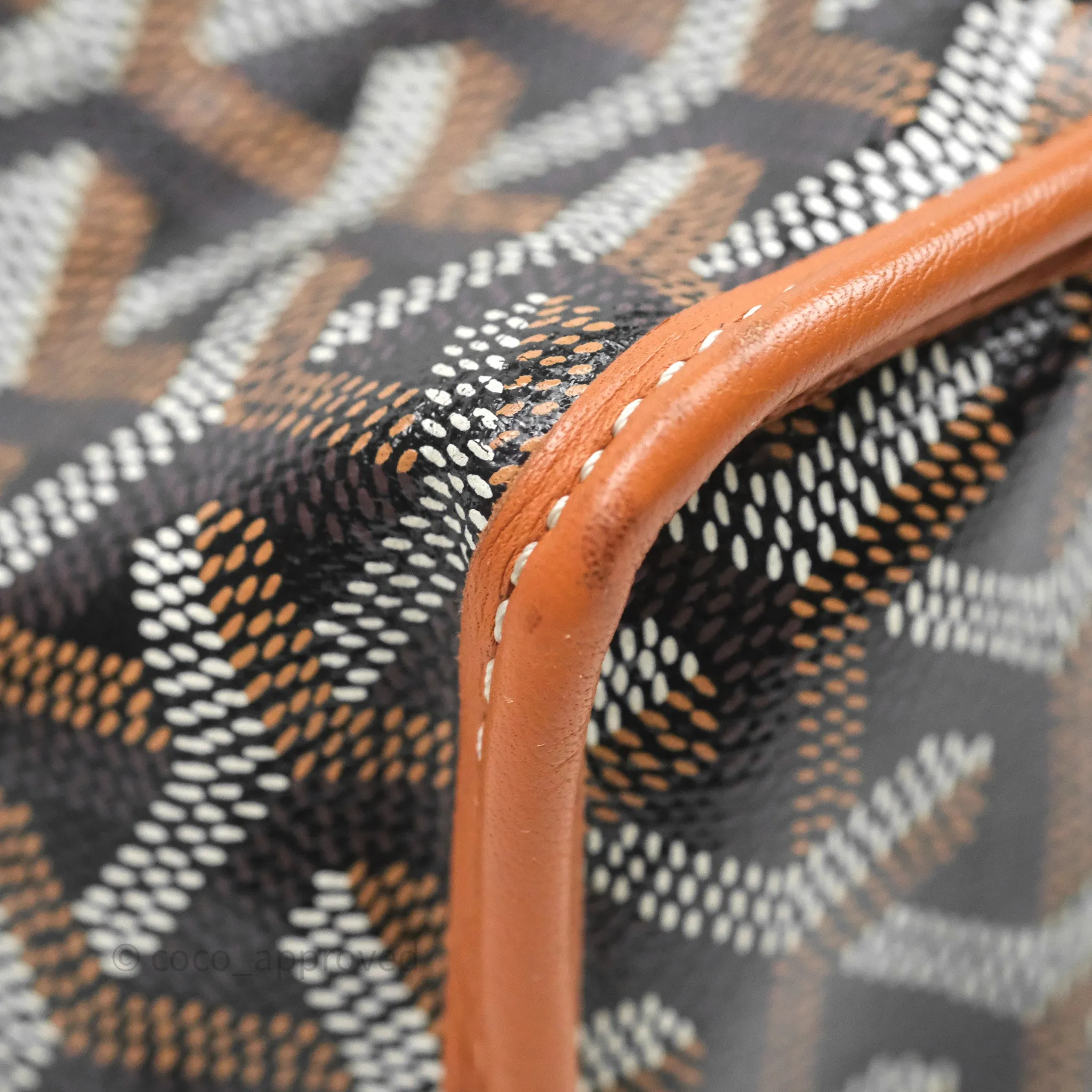 Goyard Anjou Mini Bag Goyardine Canvas Black/Tan