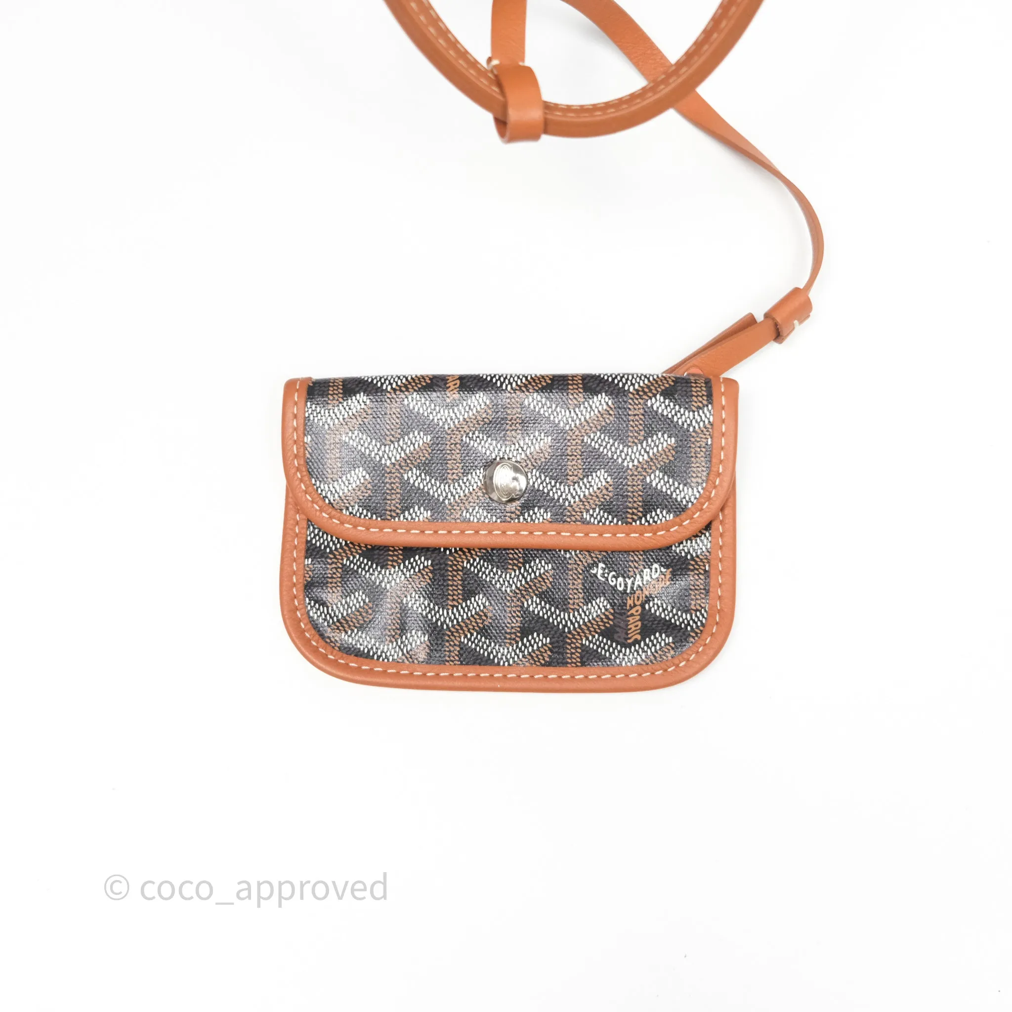 Goyard Anjou Mini Bag Goyardine Canvas Black/Tan