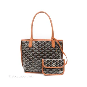 Goyard Anjou Mini Bag Goyardine Canvas Black/Tan