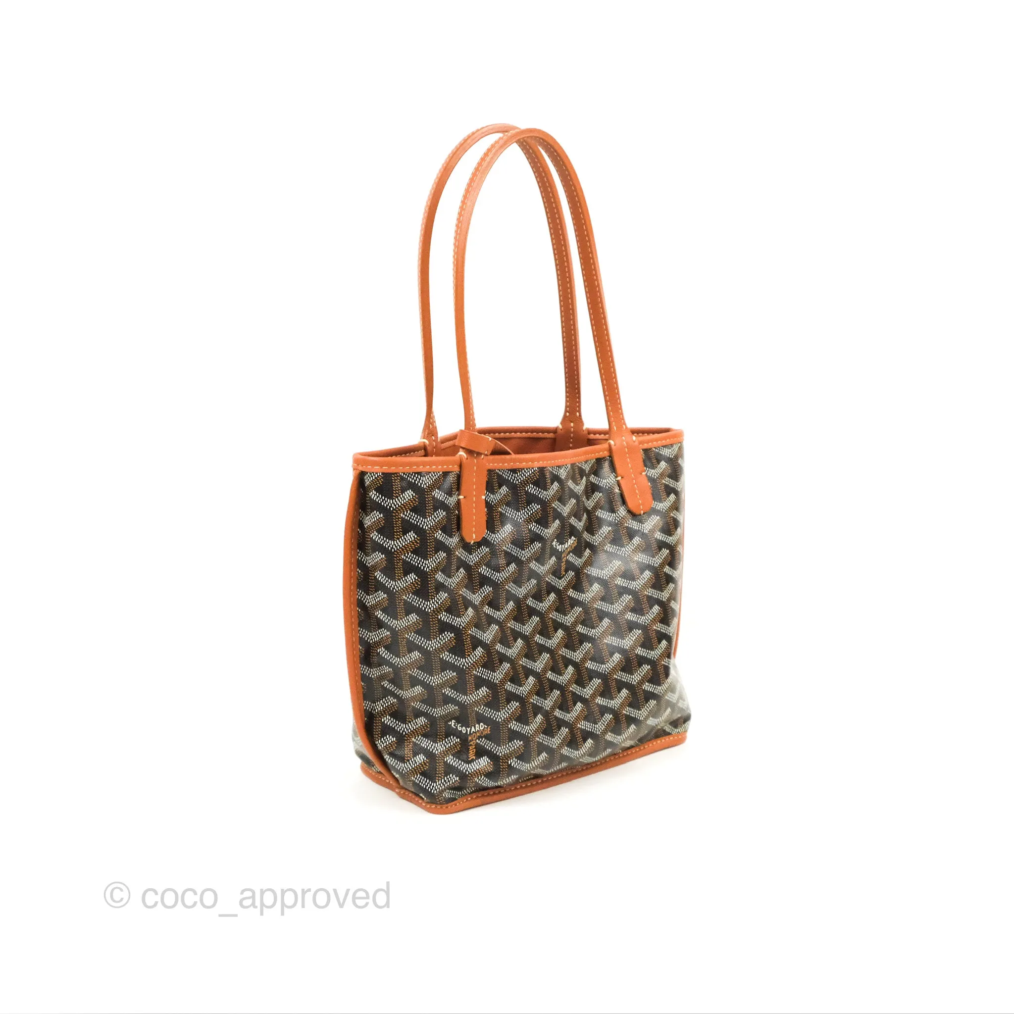 Goyard Anjou Mini Bag Goyardine Canvas Black/Tan
