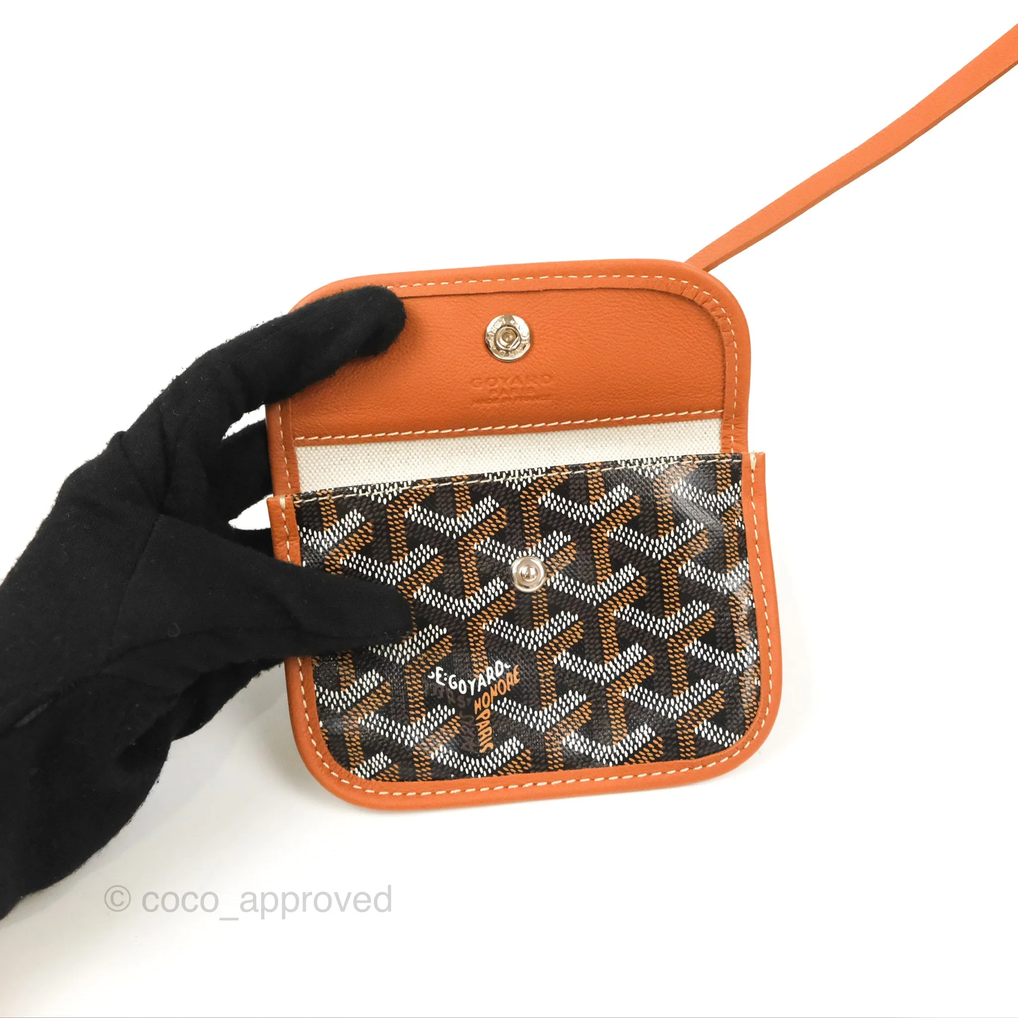 Goyard Anjou Mini Bag Goyardine Canvas Black/Tan
