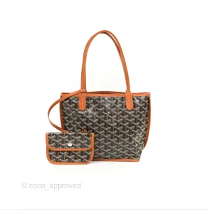Goyard Anjou Mini Bag Goyardine Canvas Black/Tan