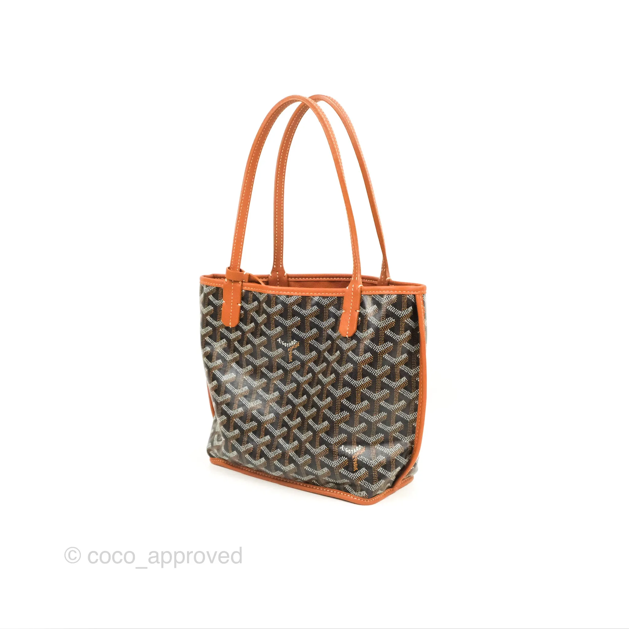Goyard Anjou Mini Bag Goyardine Canvas Black/Tan