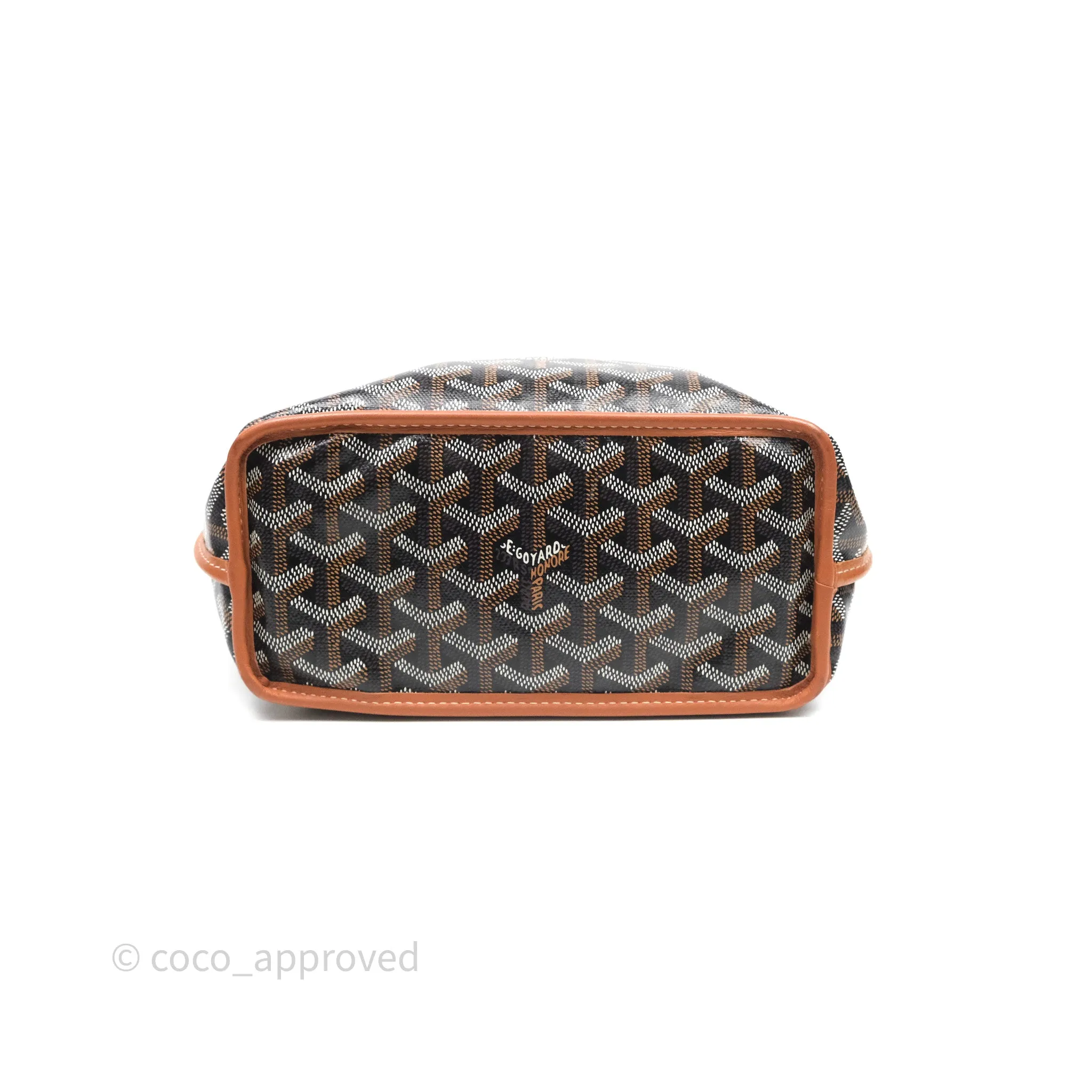 Goyard Anjou Mini Bag Goyardine Canvas Black/Tan