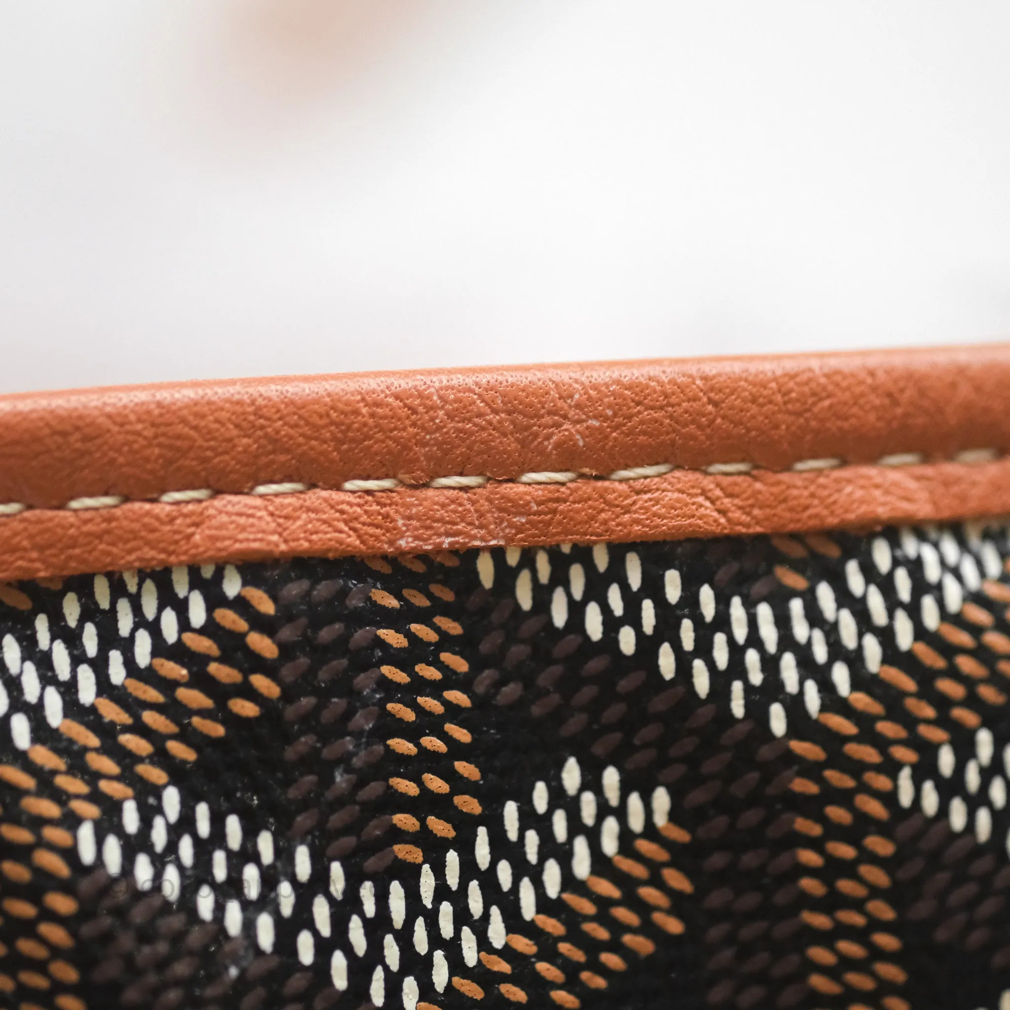 Goyard Anjou Mini Bag Goyardine Canvas Black/Tan