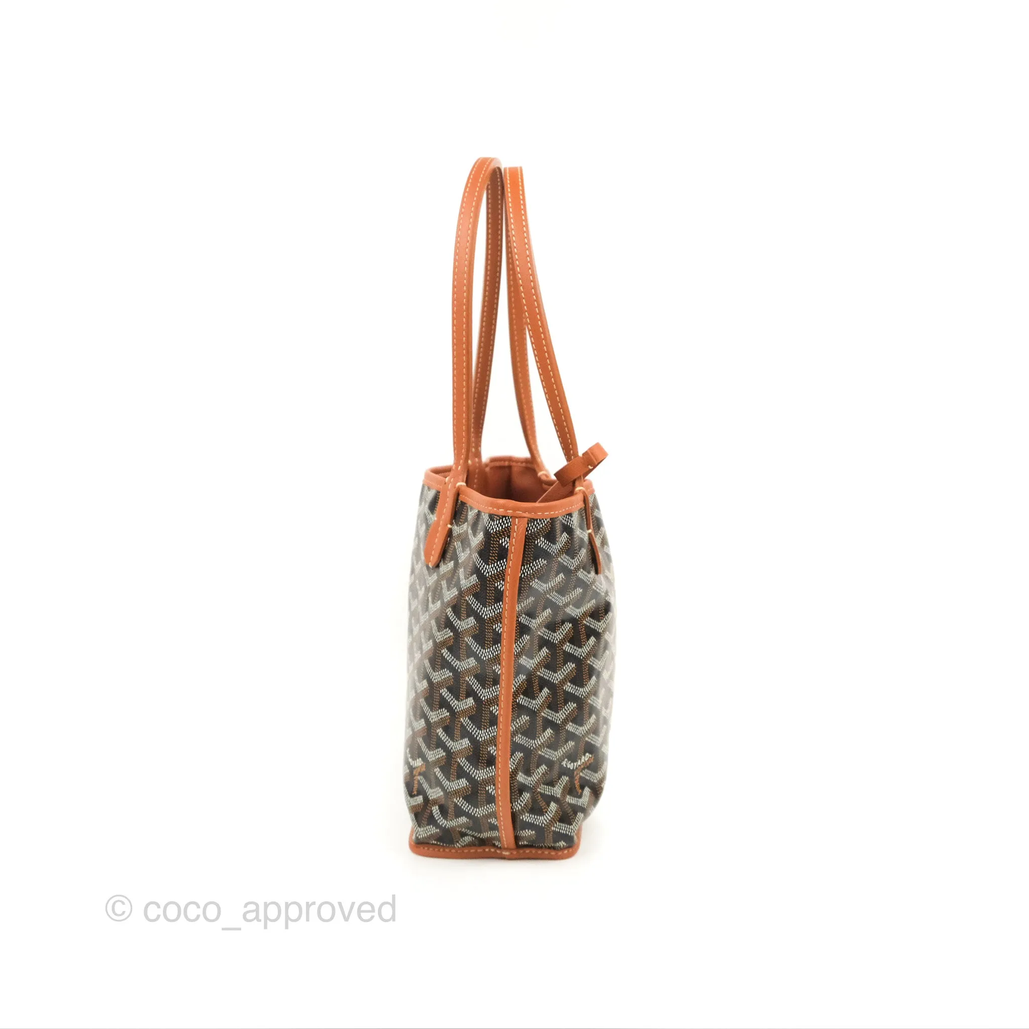 Goyard Anjou Mini Bag Goyardine Canvas Black/Tan