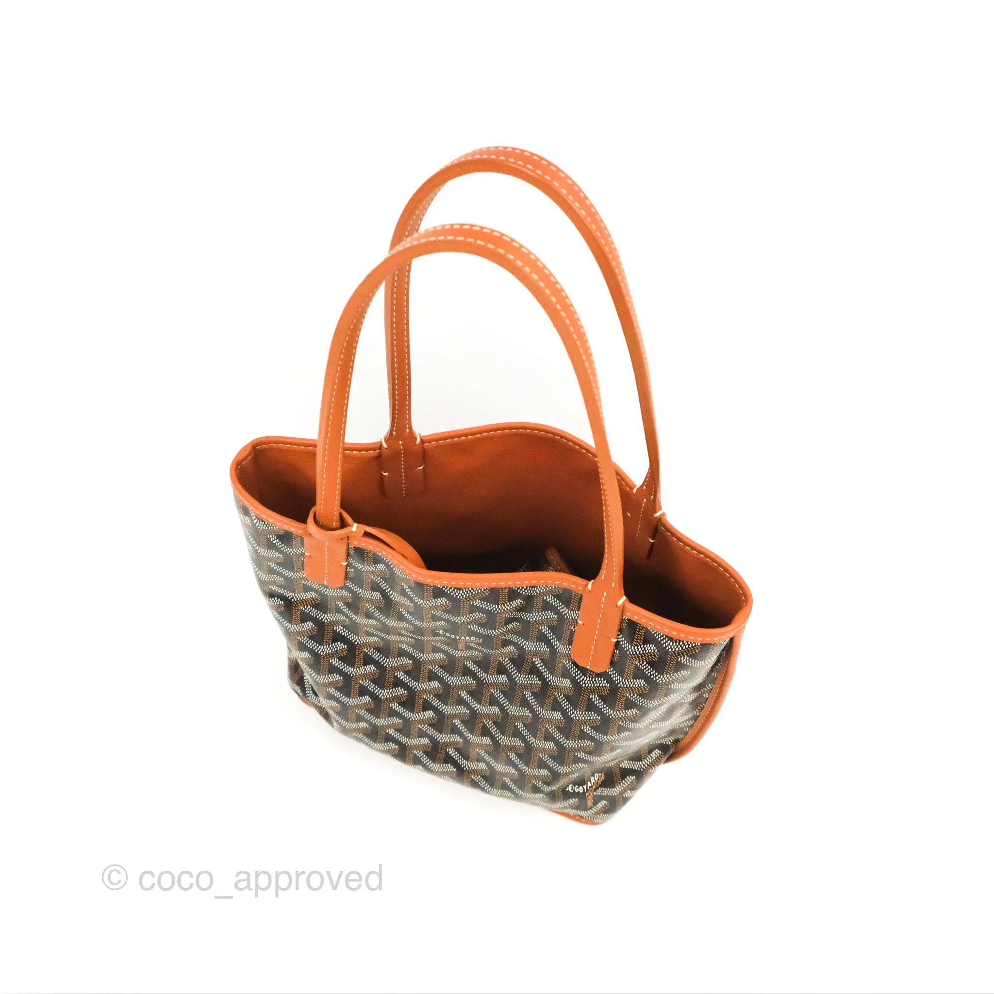 Goyard Anjou Mini Bag Goyardine Canvas Black/Tan