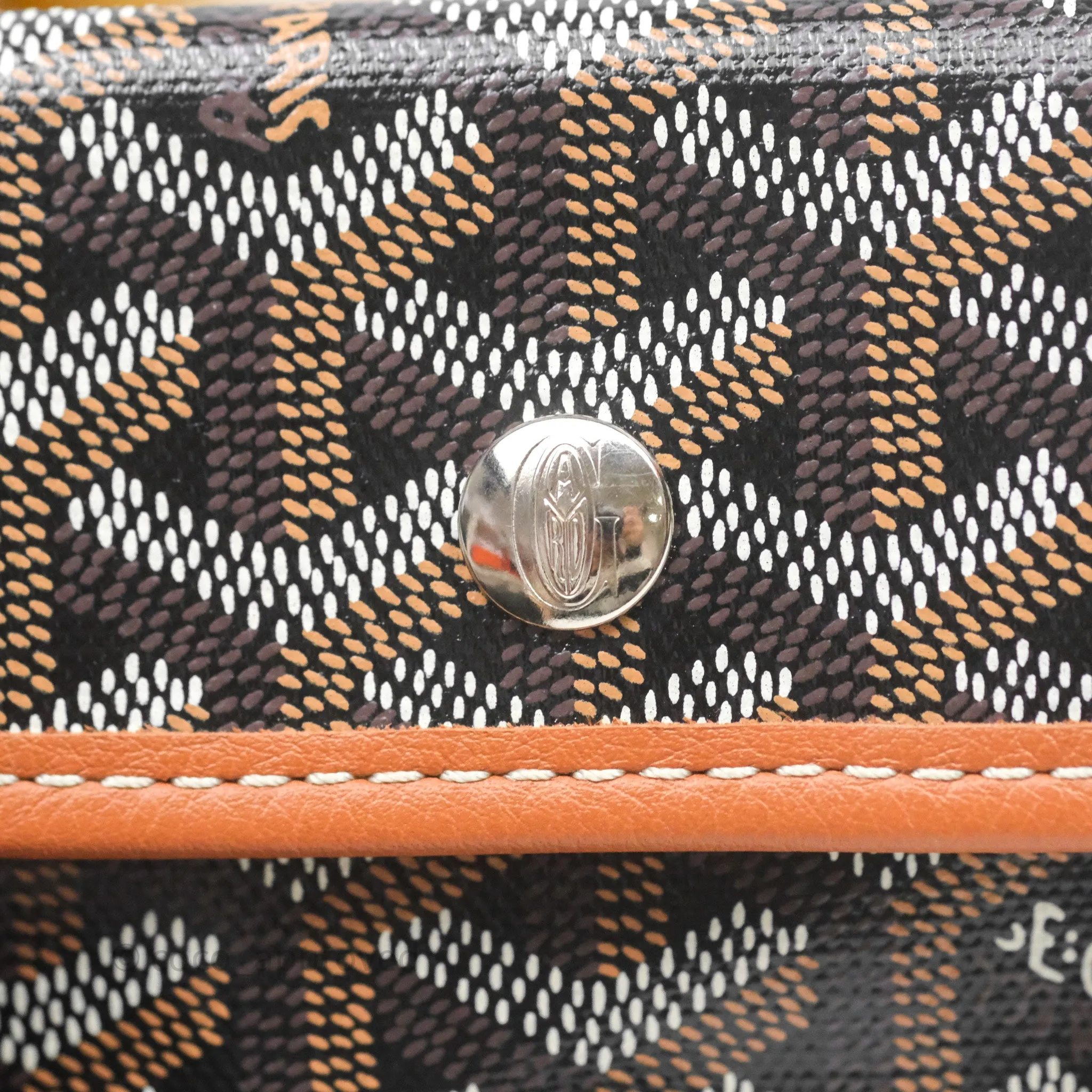 Goyard Anjou Mini Bag Goyardine Canvas Black/Tan