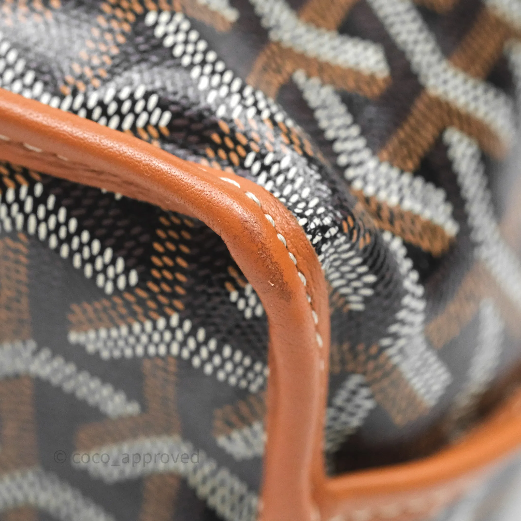 Goyard Anjou Mini Bag Goyardine Canvas Black/Tan