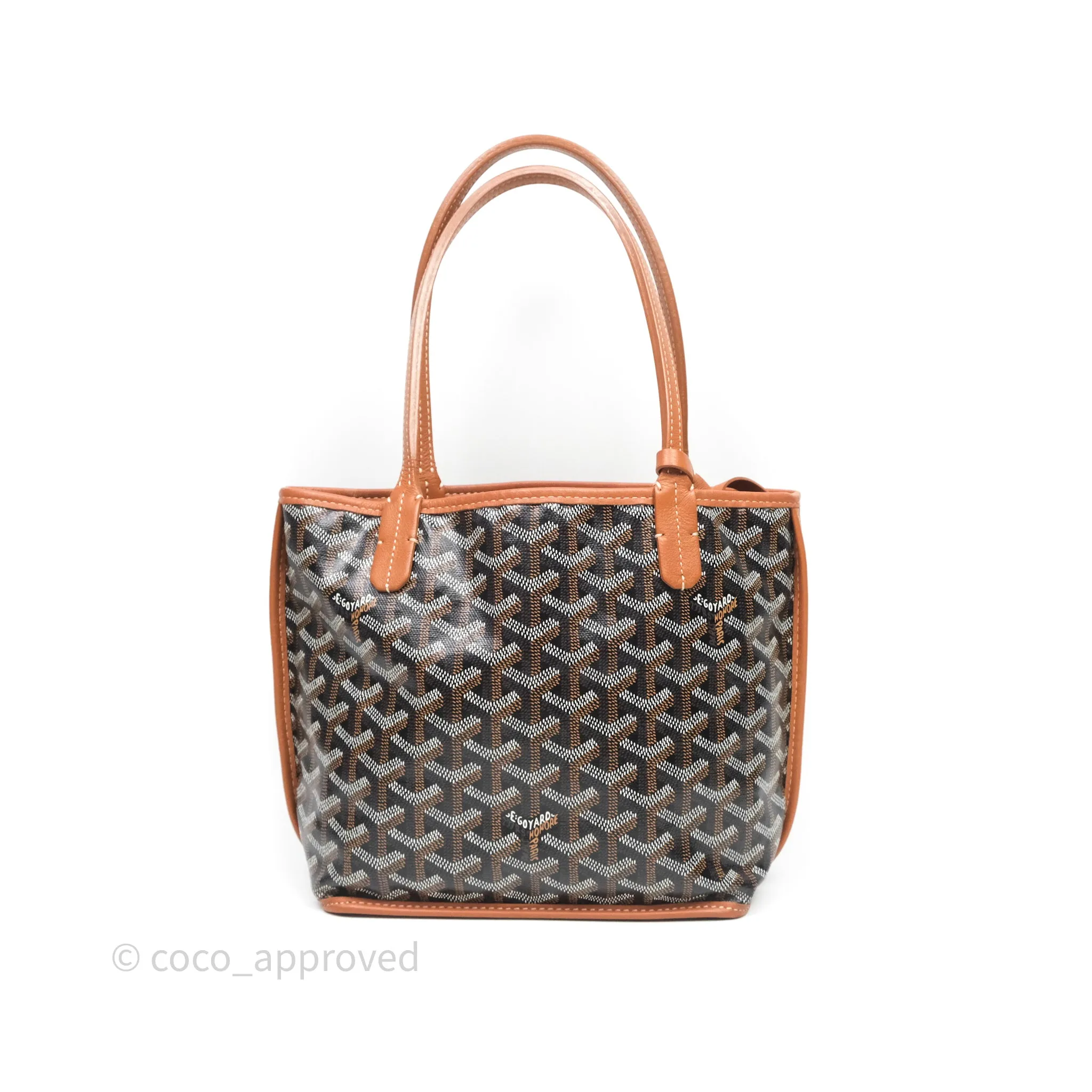 Goyard Anjou Mini Bag Goyardine Canvas Black/Tan
