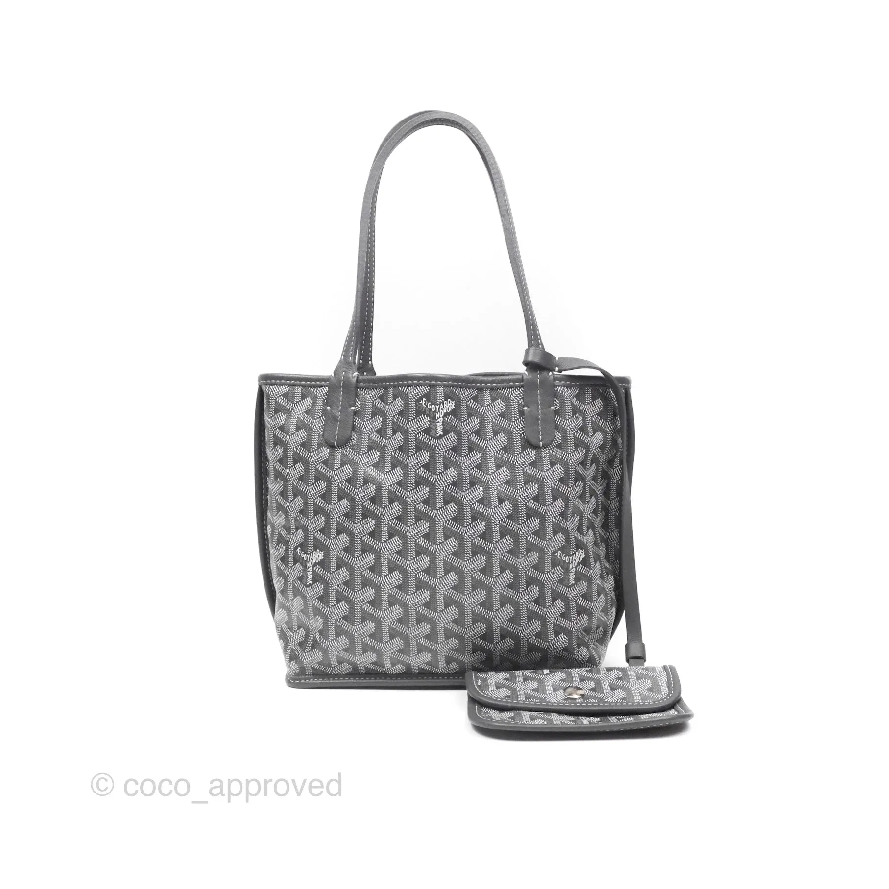 Goyard Anjou Mini Bag Goyardine Canvas Grey