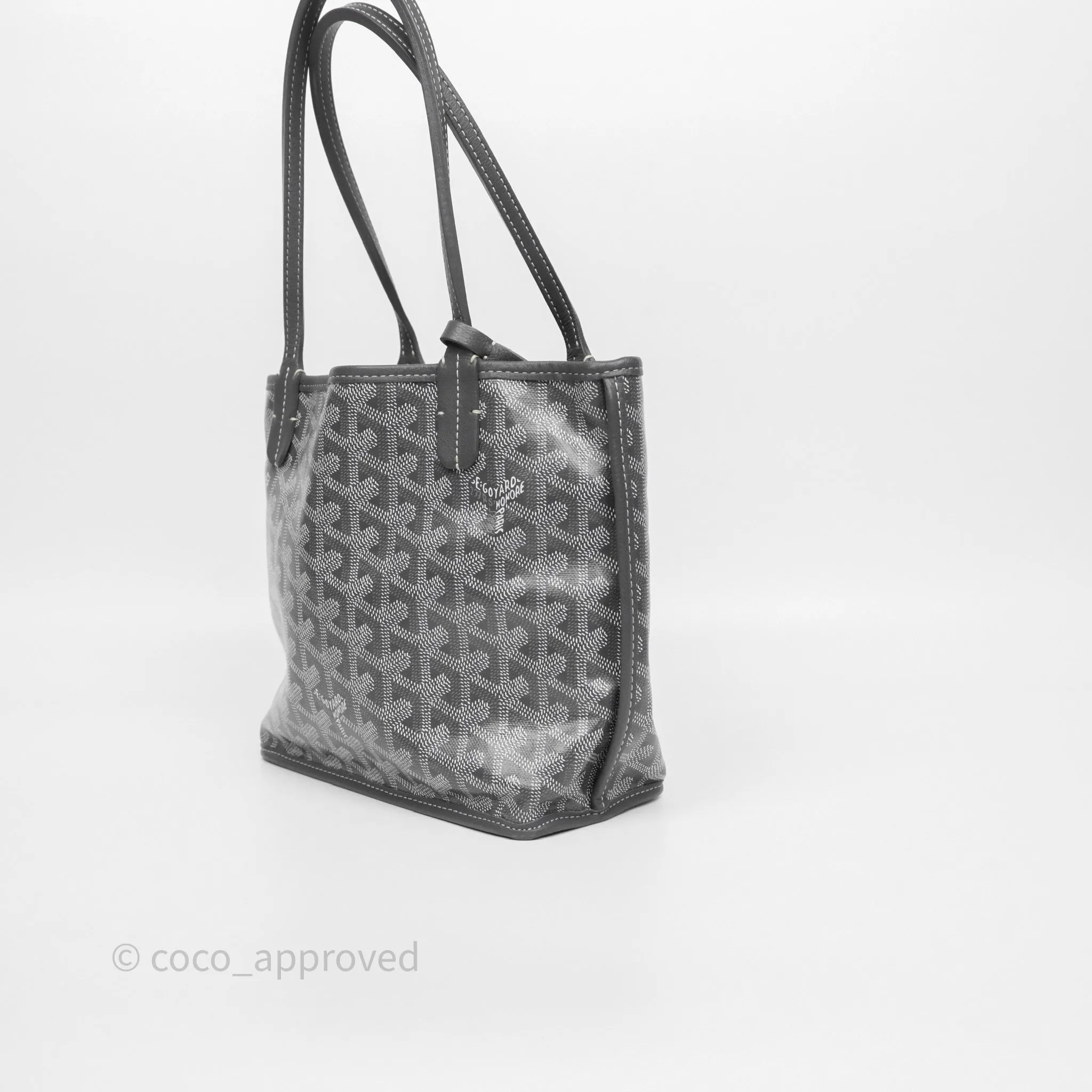 Goyard Anjou Mini Bag Goyardine Canvas Grey