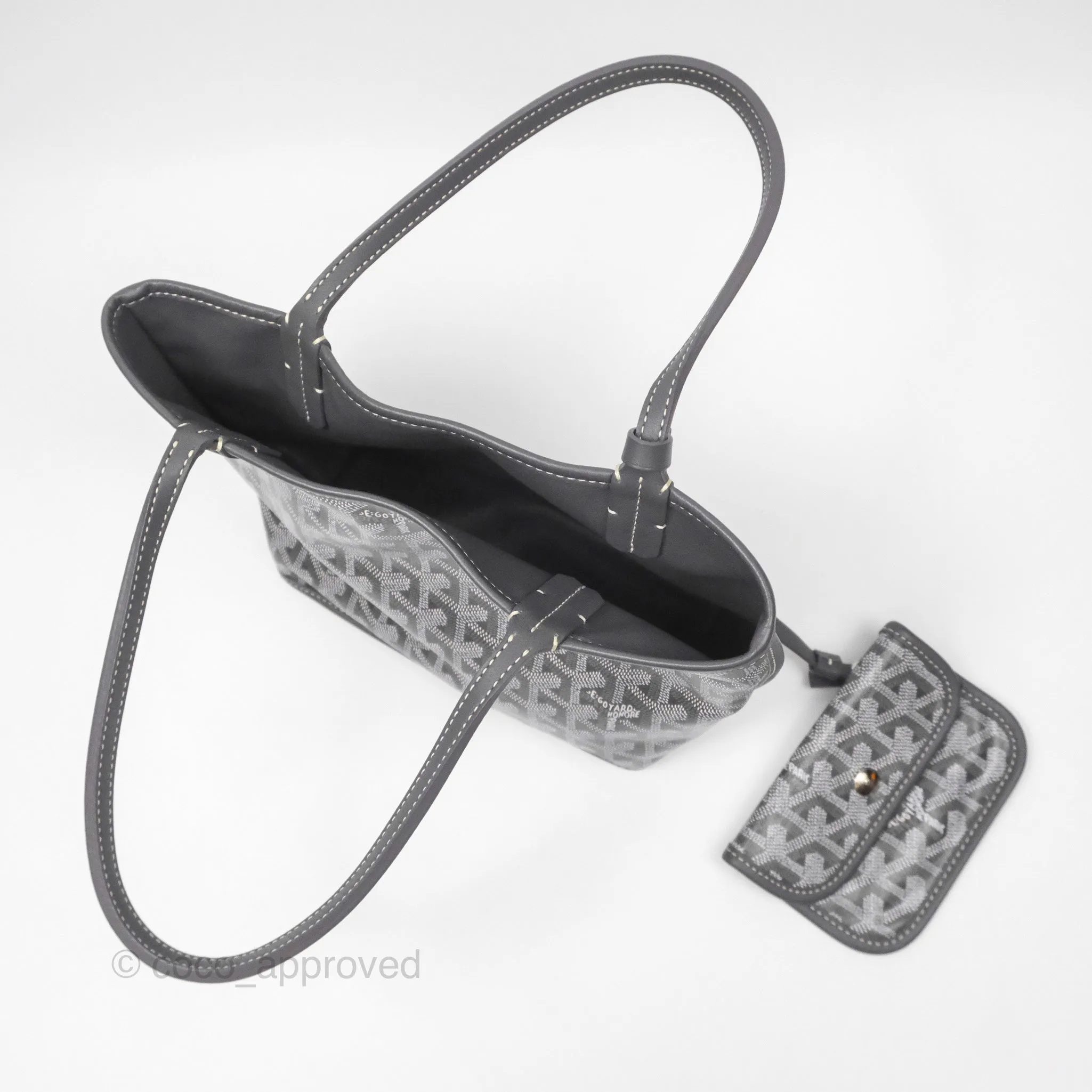 Goyard Anjou Mini Bag Goyardine Canvas Grey