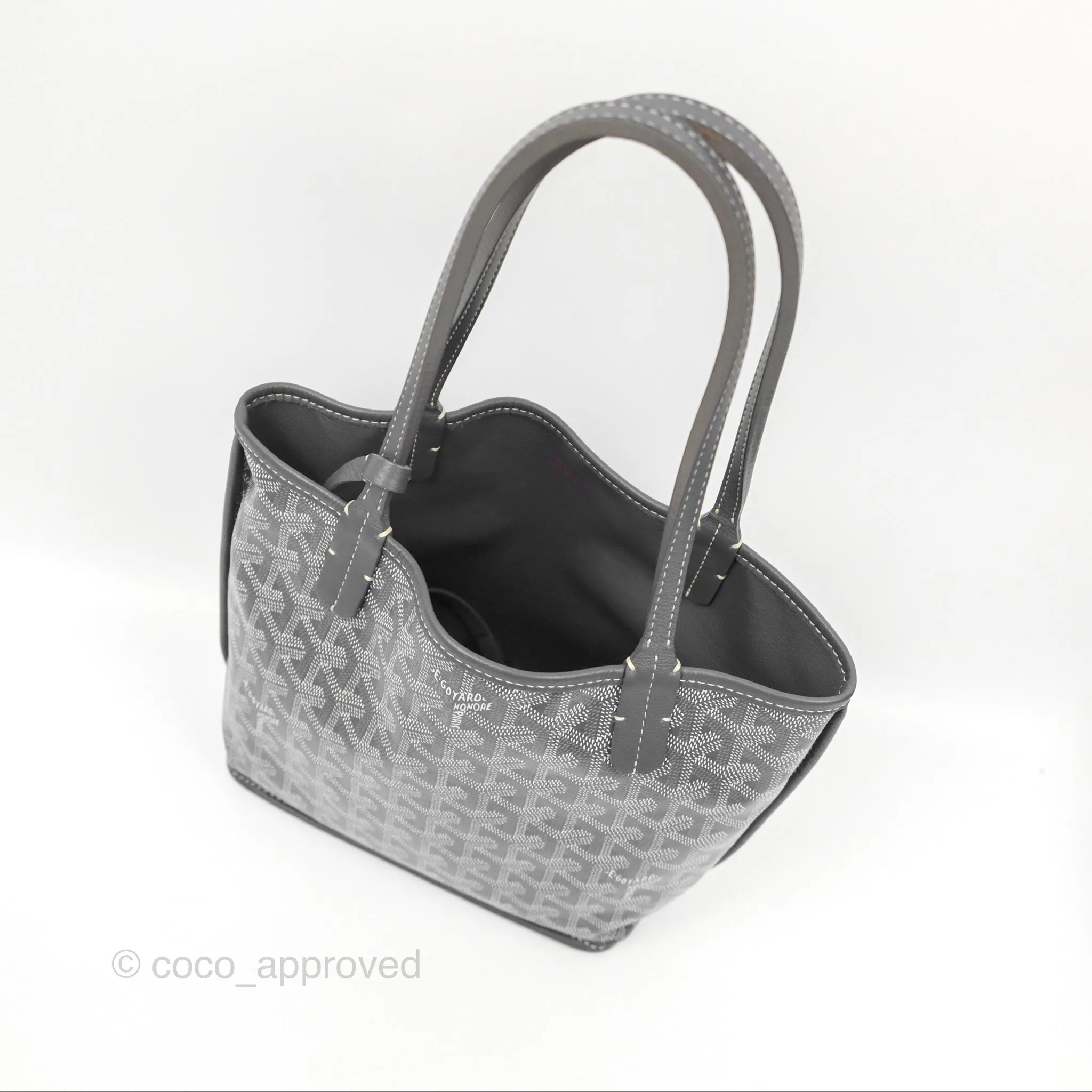 Goyard Anjou Mini Bag Goyardine Canvas Grey
