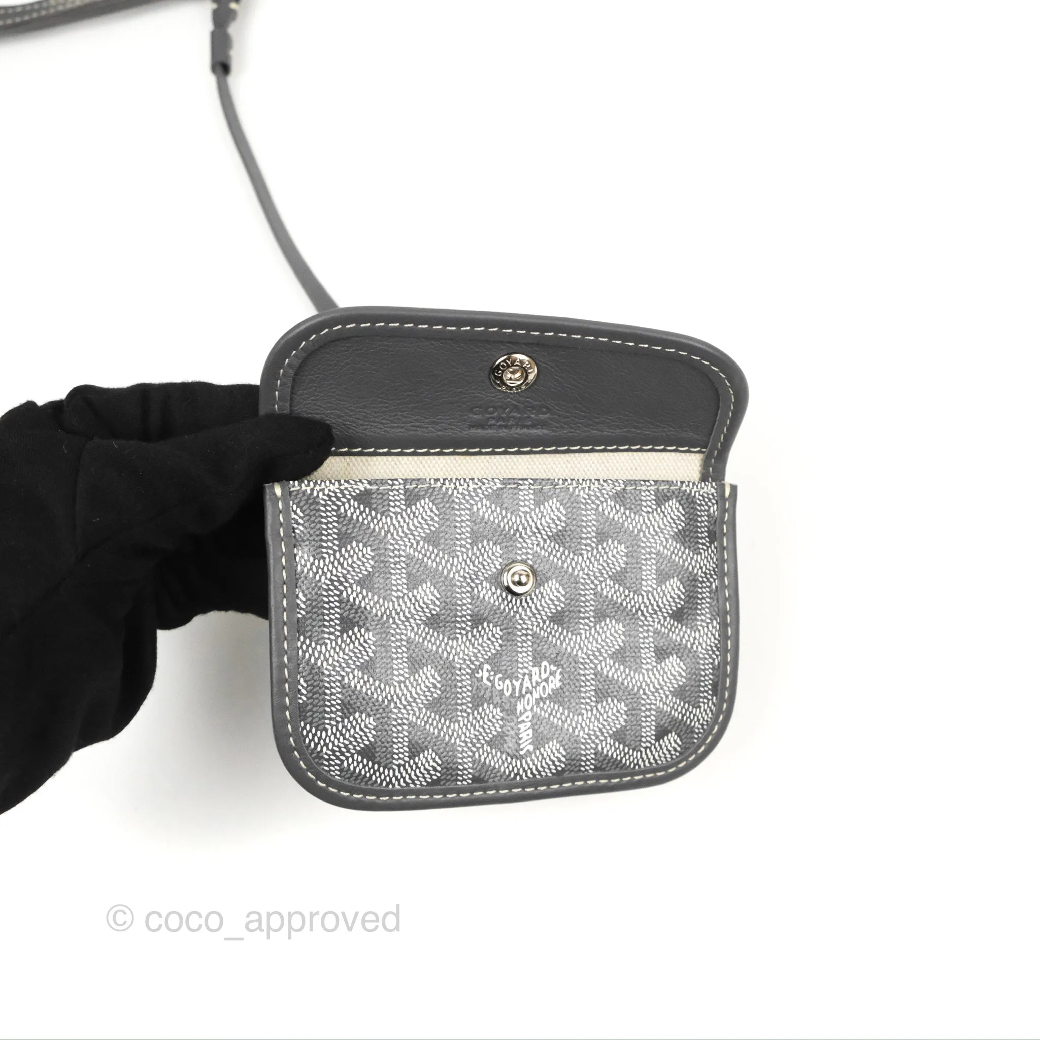 Goyard Anjou Mini Bag Goyardine Canvas Grey
