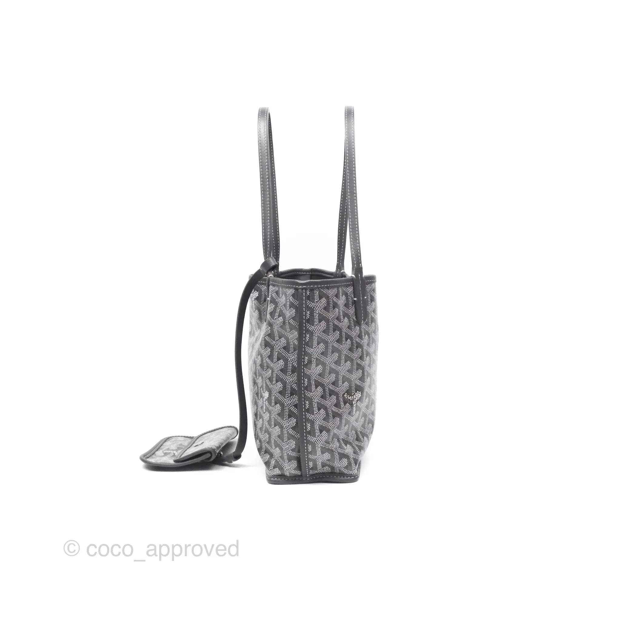Goyard Anjou Mini Bag Goyardine Canvas Grey