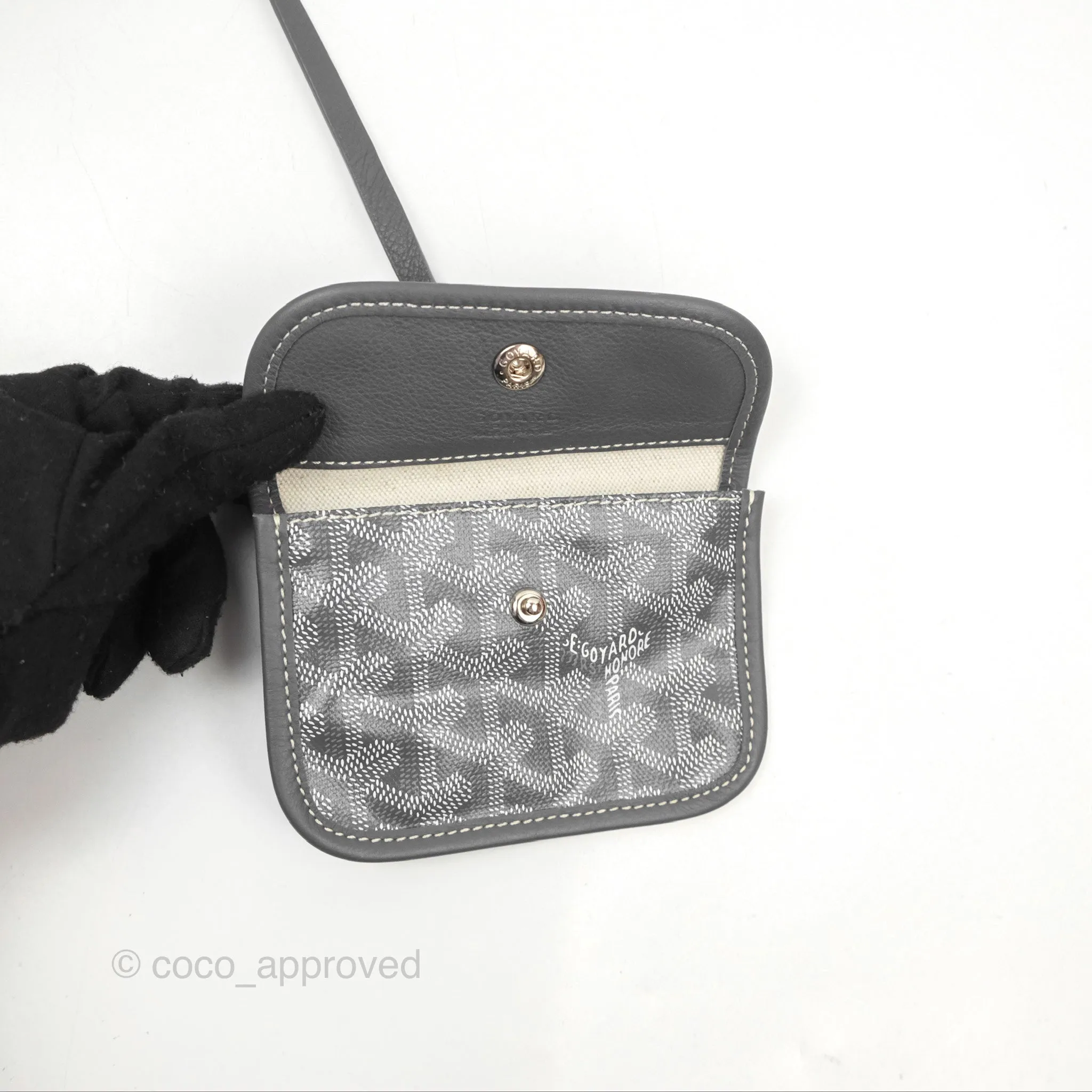 Goyard Anjou Mini Bag Goyardine Canvas Grey