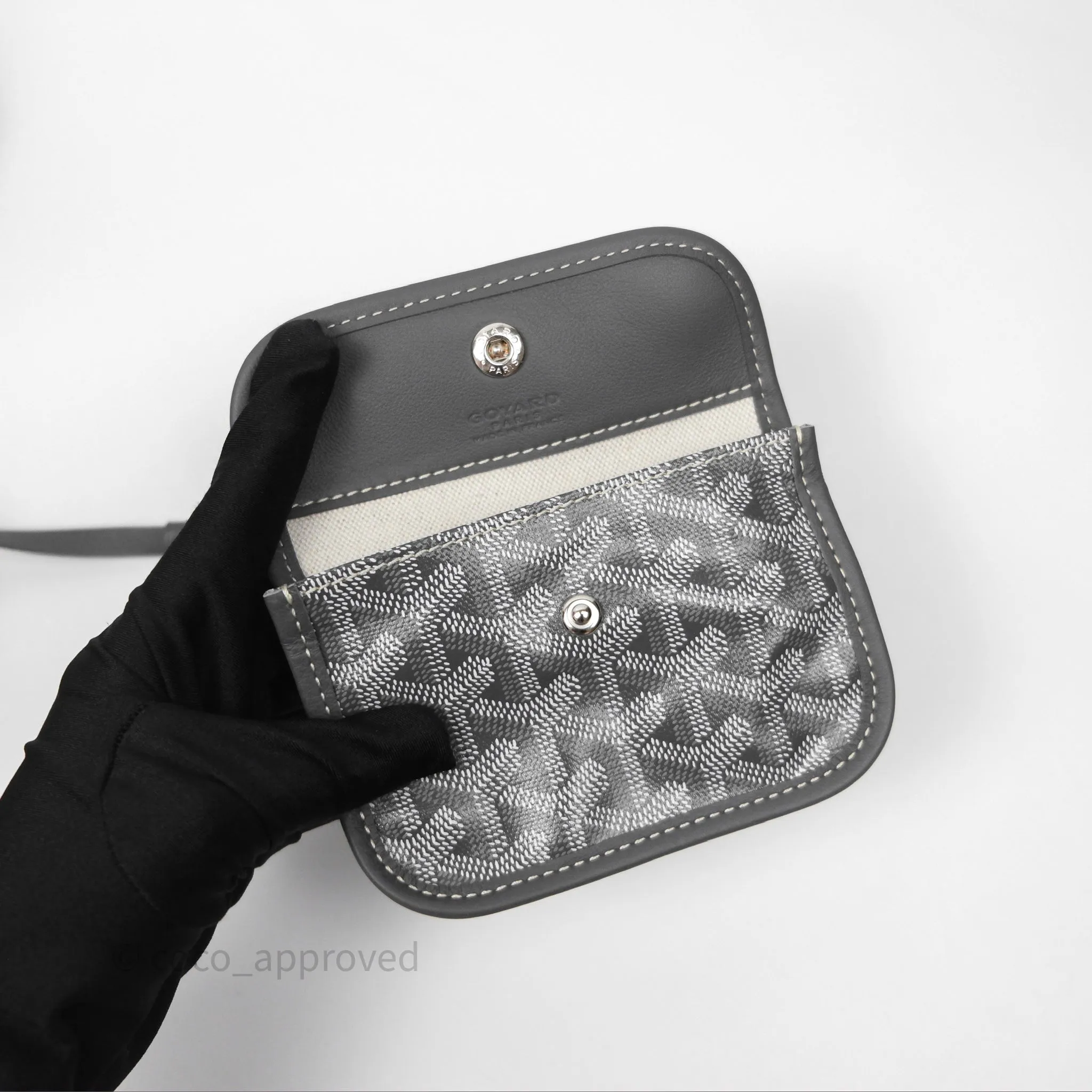 Goyard Anjou Mini Bag Goyardine Canvas Grey