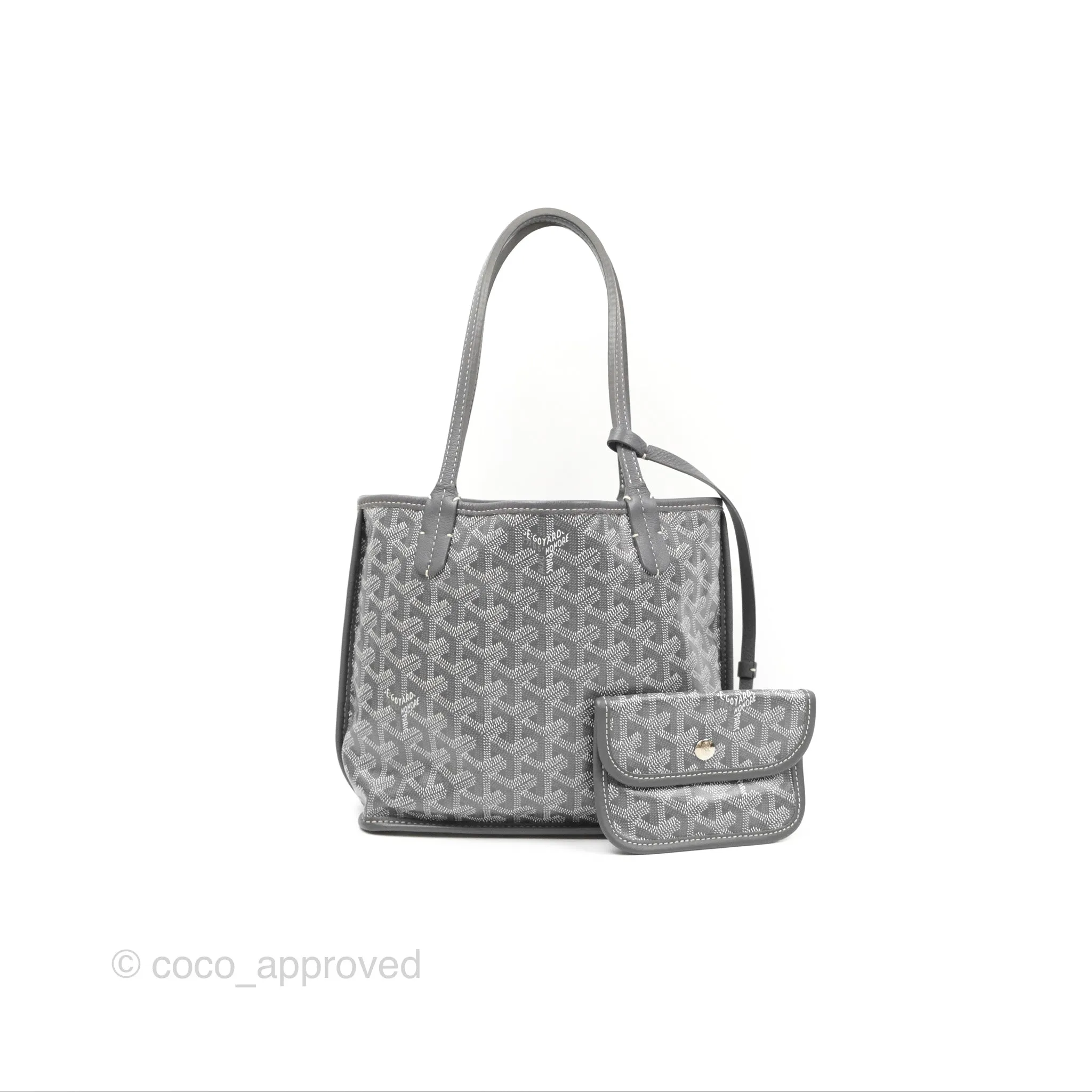 Goyard Anjou Mini Bag Goyardine Canvas Grey