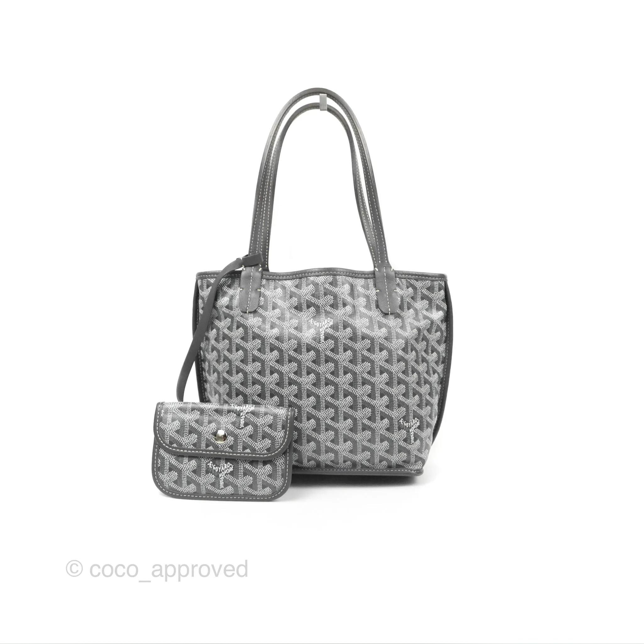 Goyard Anjou Mini Bag Goyardine Canvas Grey