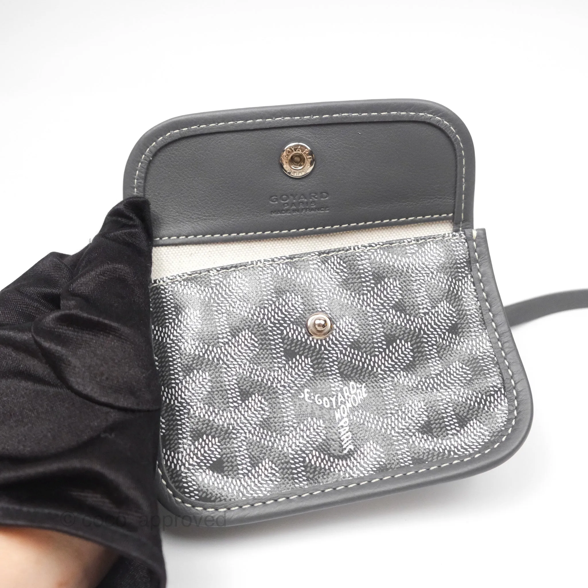 Goyard Anjou Mini Bag Goyardine Canvas Grey