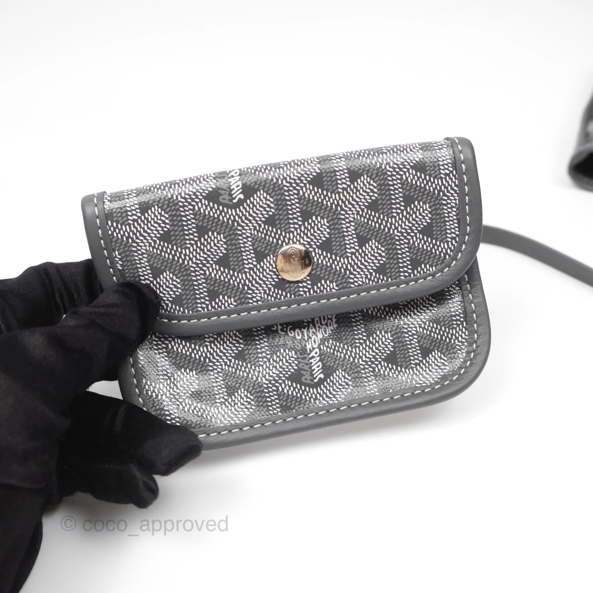 Goyard Anjou Mini Bag Goyardine Canvas Grey