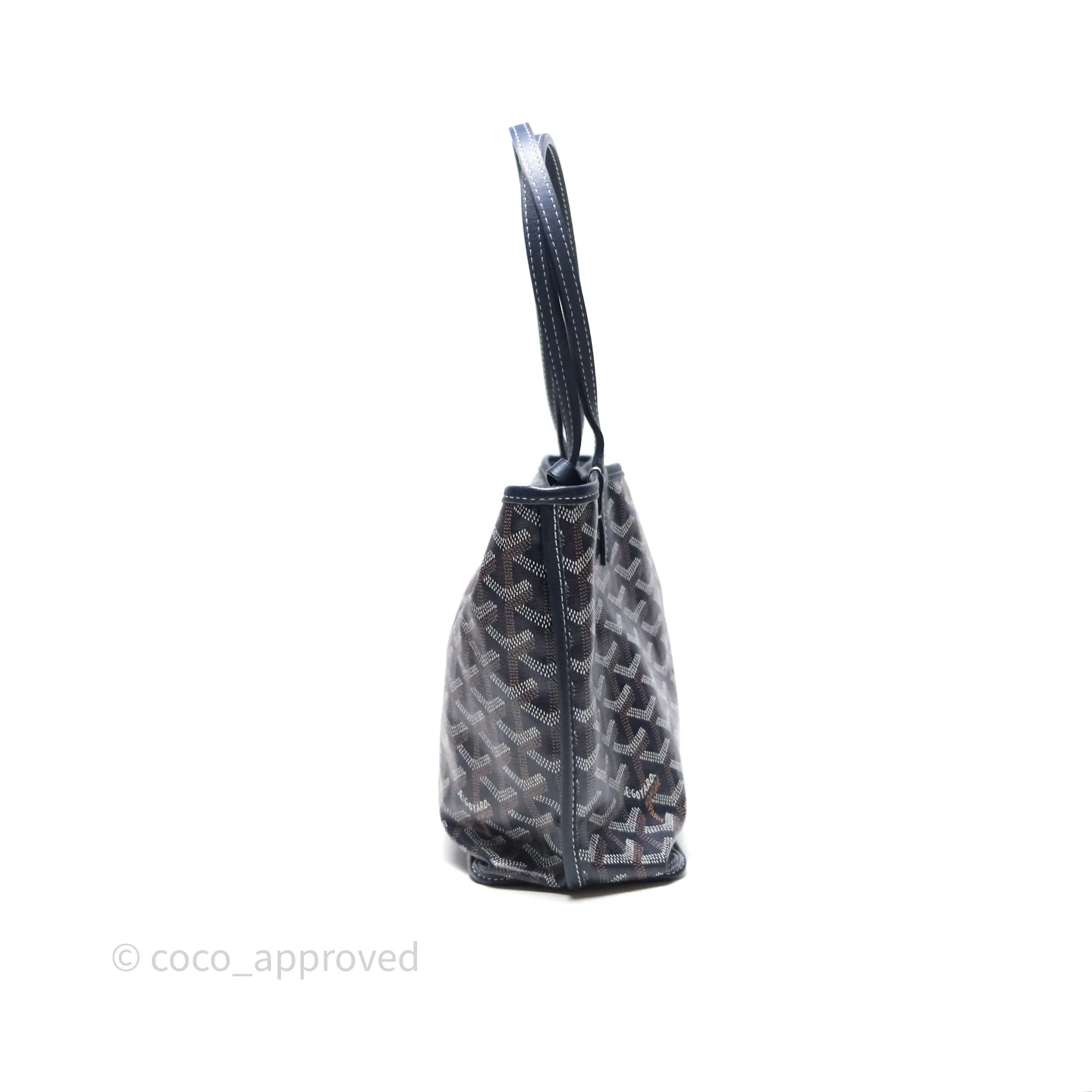 Goyard Anjou Mini Bag Goyardine Canvas Navy