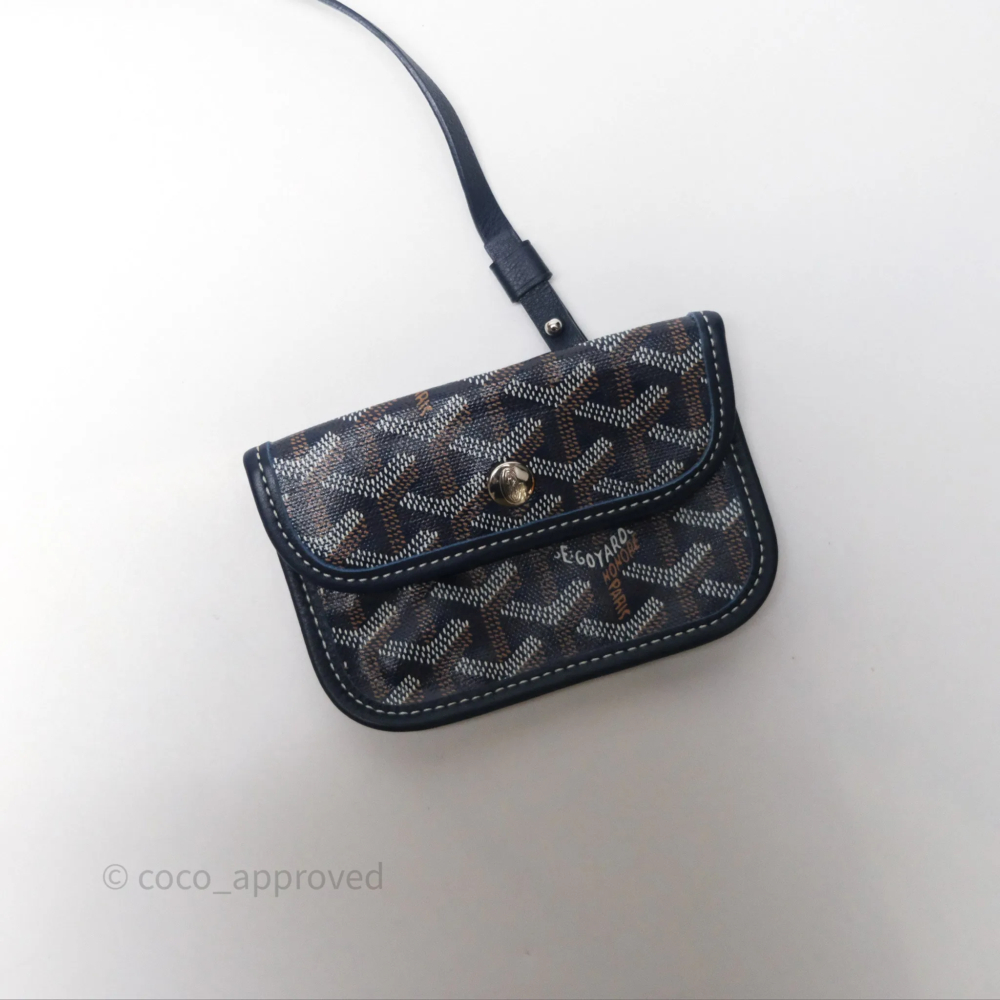 Goyard Anjou Mini Bag Goyardine Canvas Navy