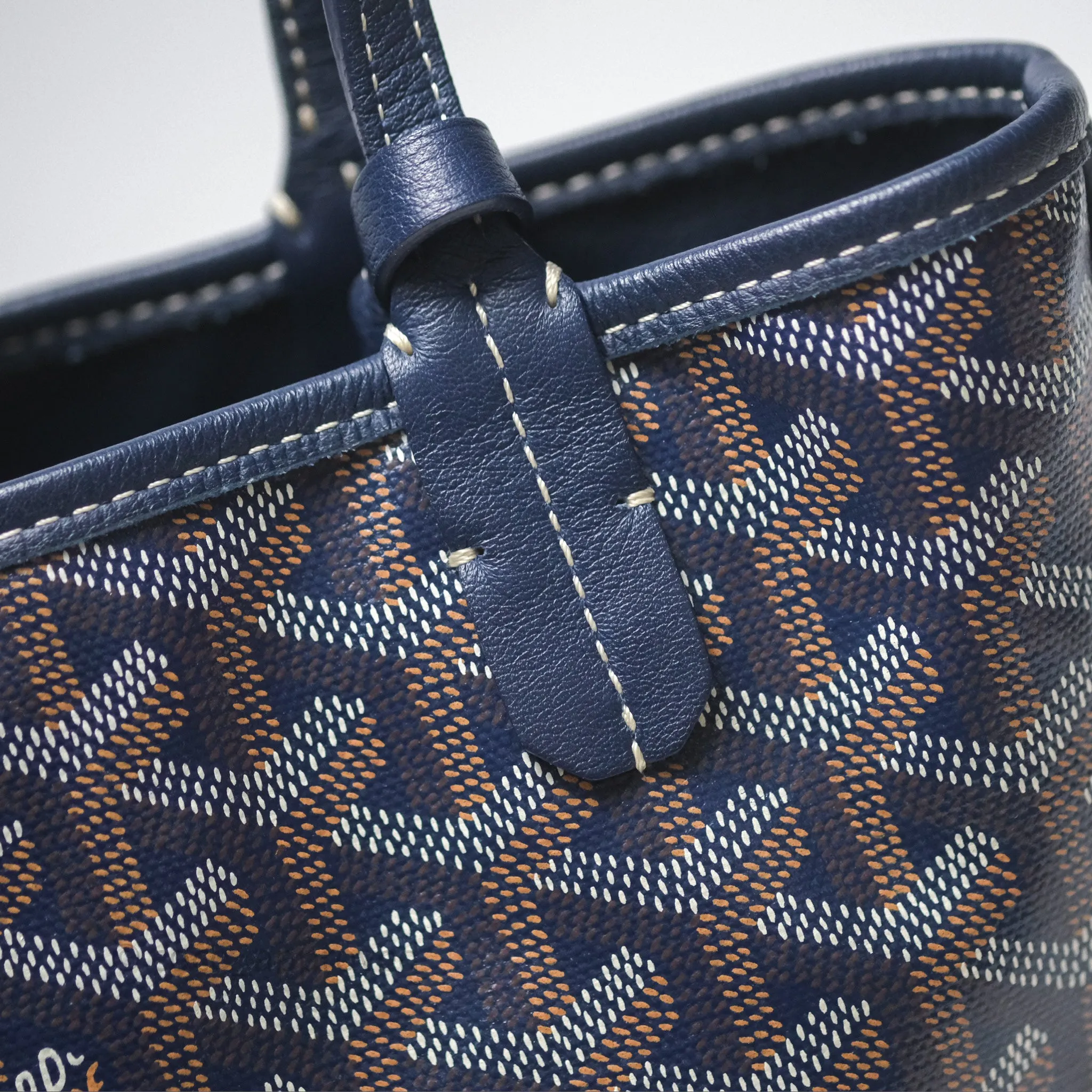 Goyard Anjou Mini Bag Goyardine Canvas Navy