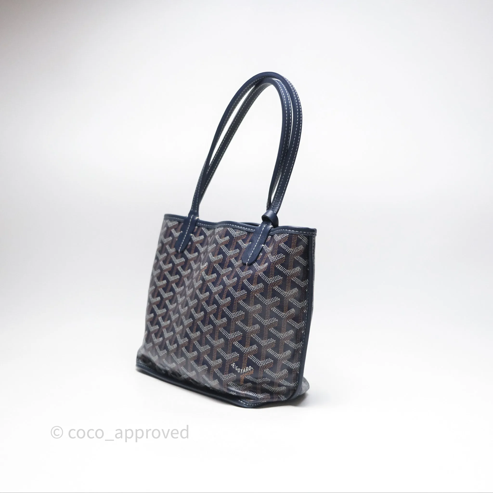 Goyard Anjou Mini Bag Goyardine Canvas Navy