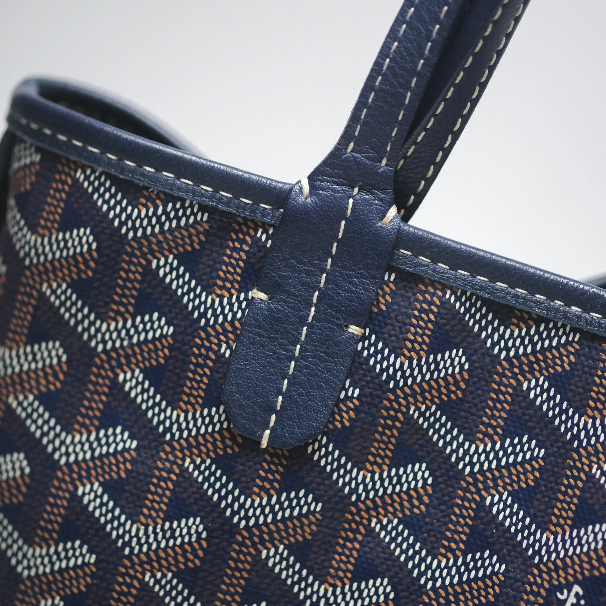 Goyard Anjou Mini Bag Goyardine Canvas Navy