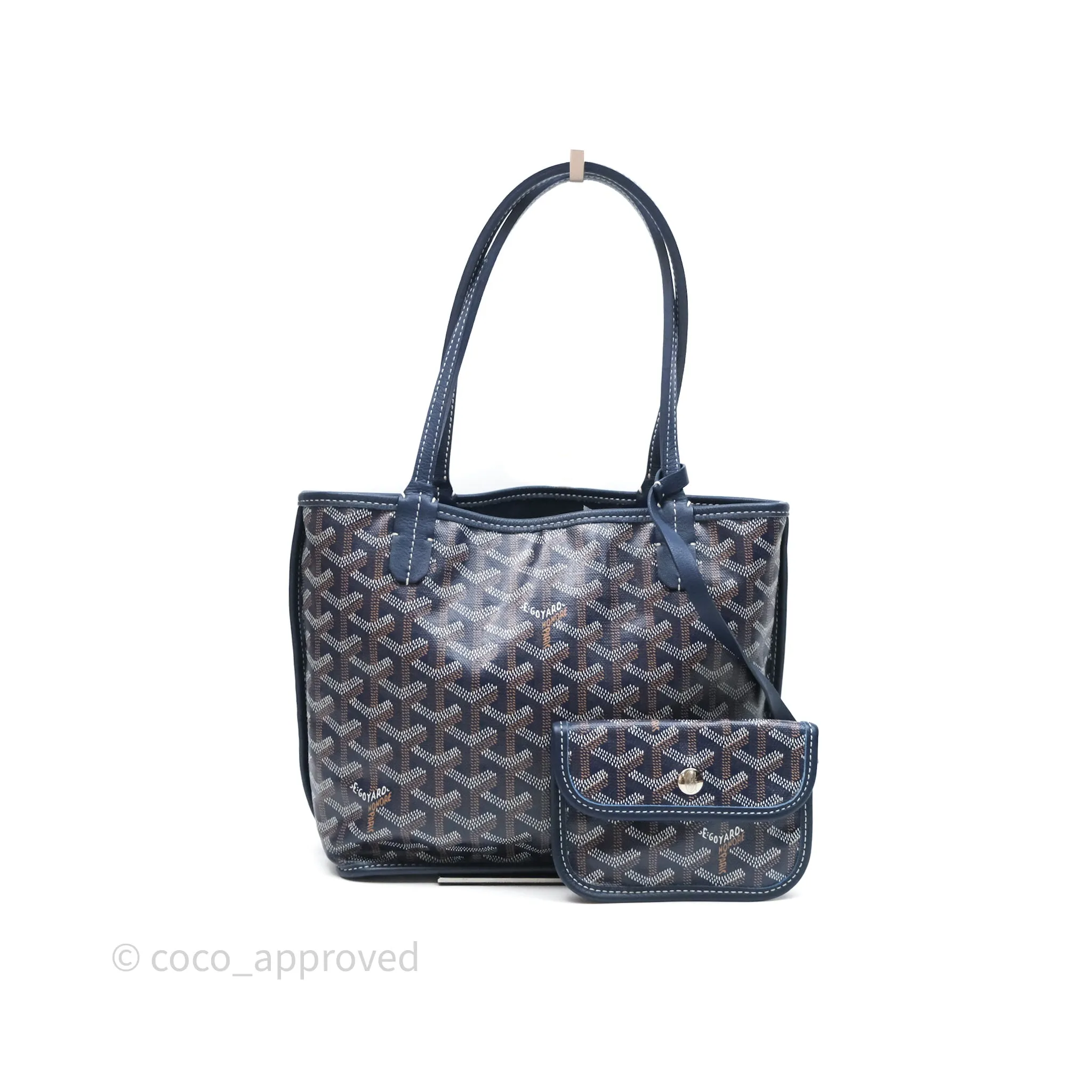 Goyard Anjou Mini Bag Goyardine Canvas Navy