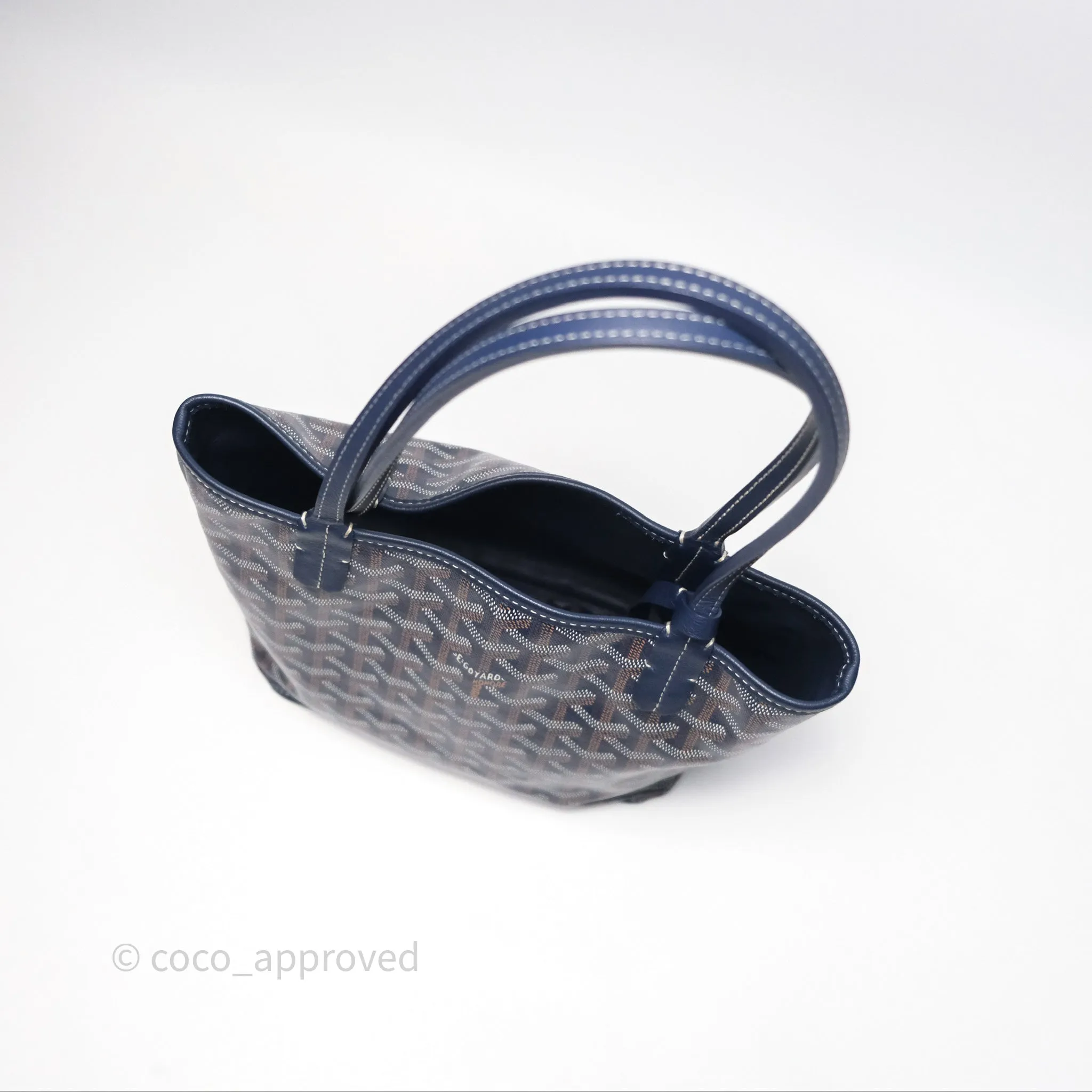 Goyard Anjou Mini Bag Goyardine Canvas Navy