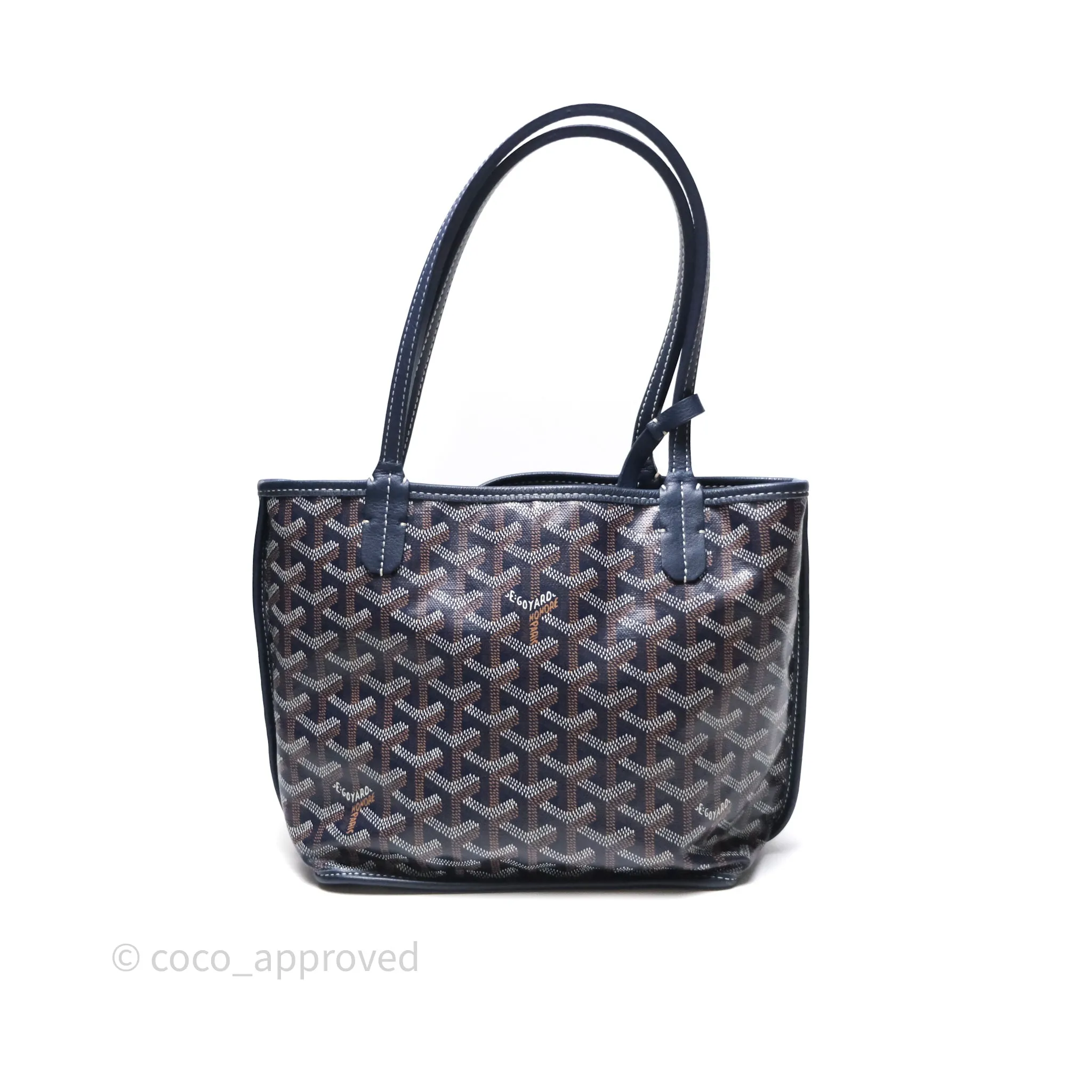 Goyard Anjou Mini Bag Goyardine Canvas Navy
