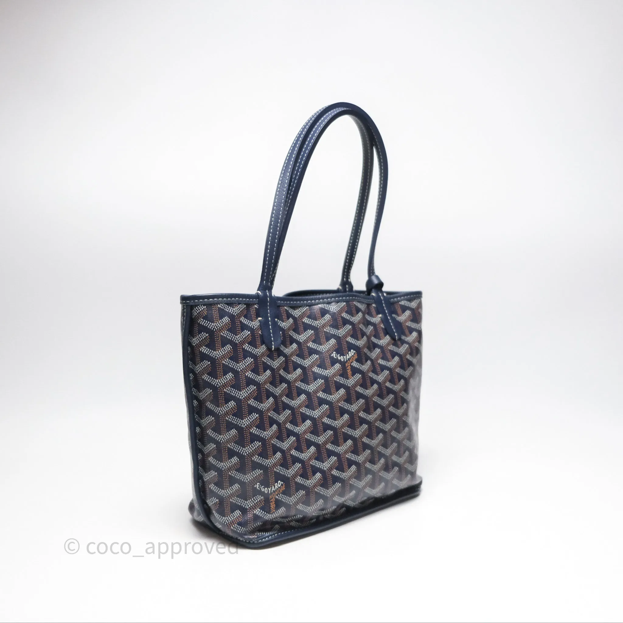 Goyard Anjou Mini Bag Goyardine Canvas Navy