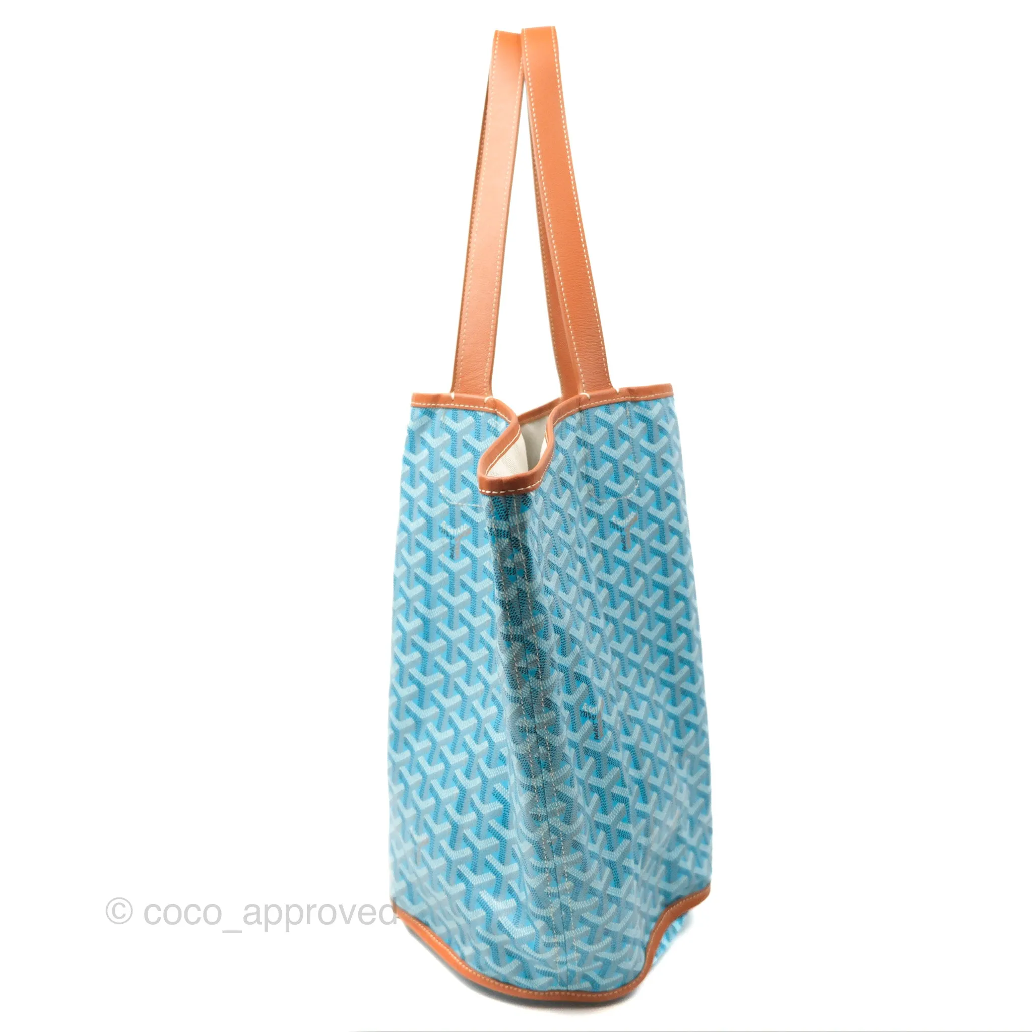 Goyard Belharra Bag Reversible Turquoise & Tan