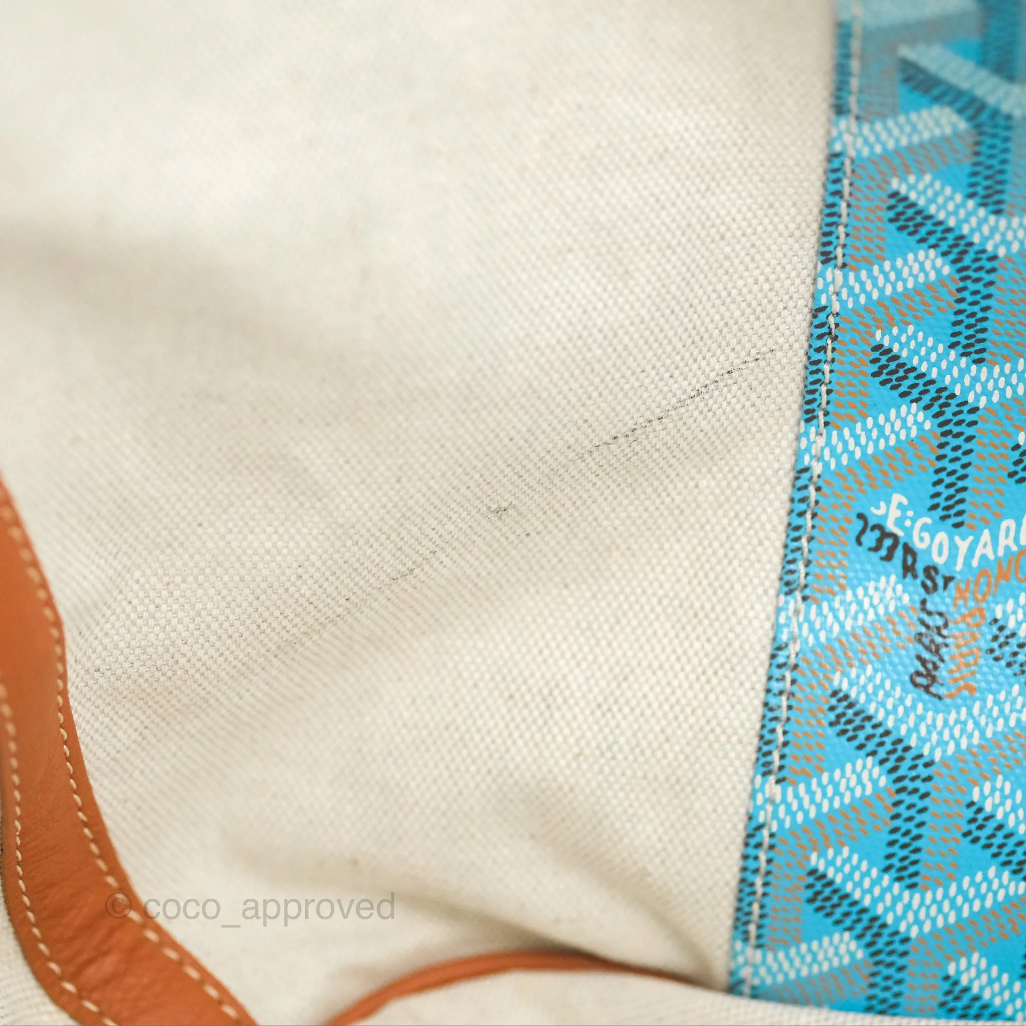 Goyard Belharra Bag Reversible Turquoise & Tan