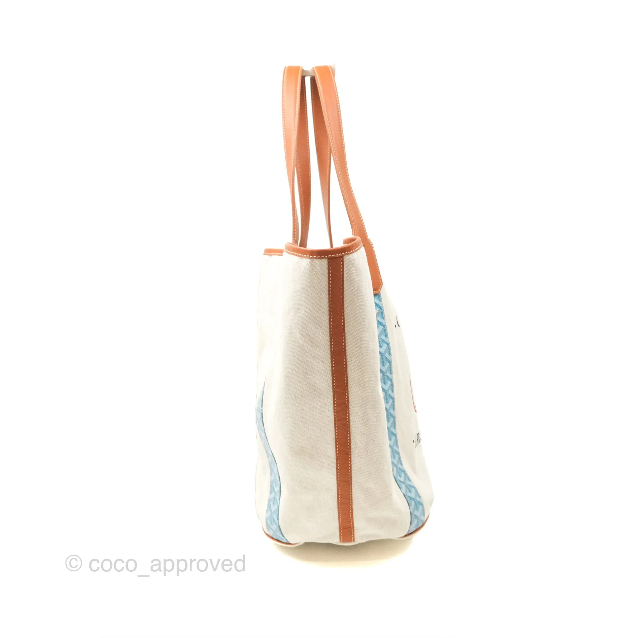 Goyard Belharra Bag Reversible Turquoise & Tan