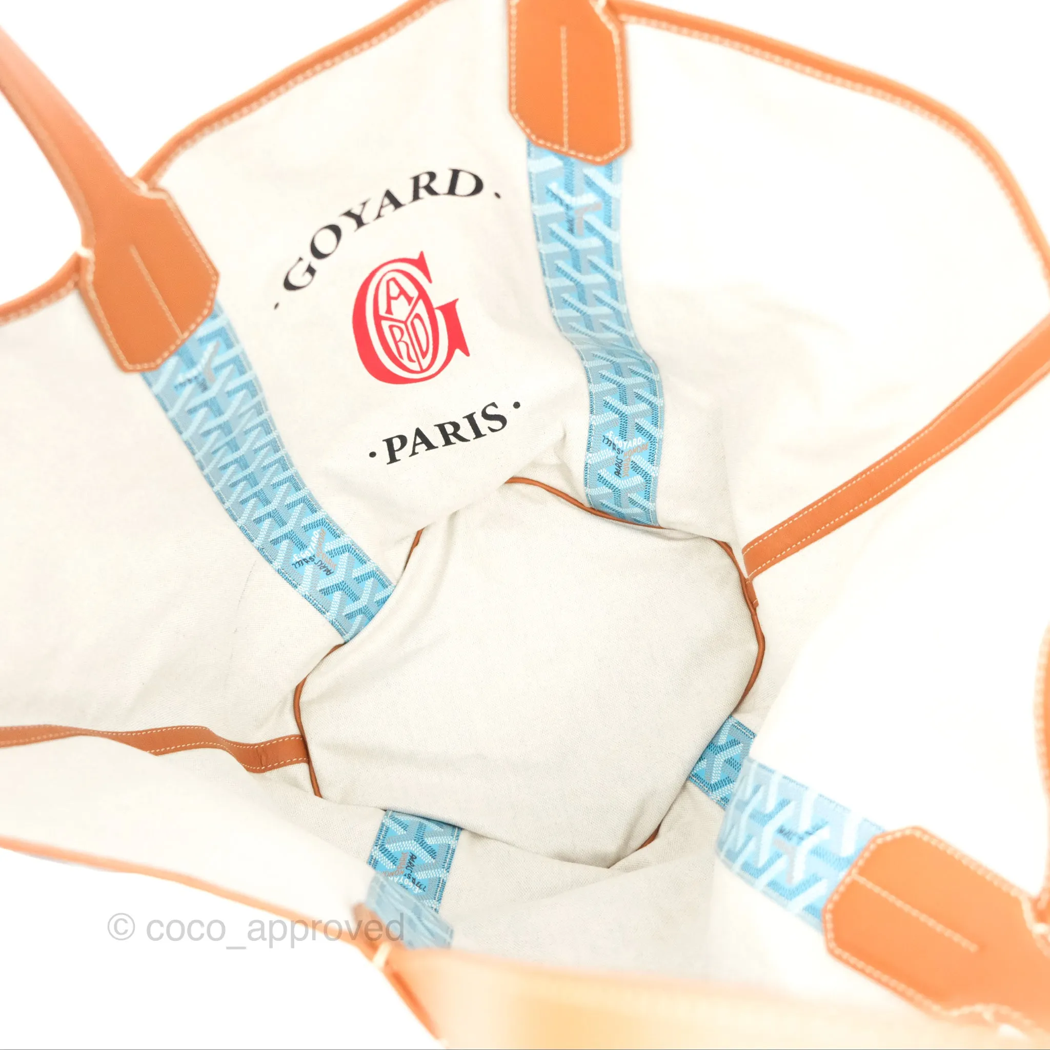 Goyard Belharra Bag Reversible Turquoise & Tan