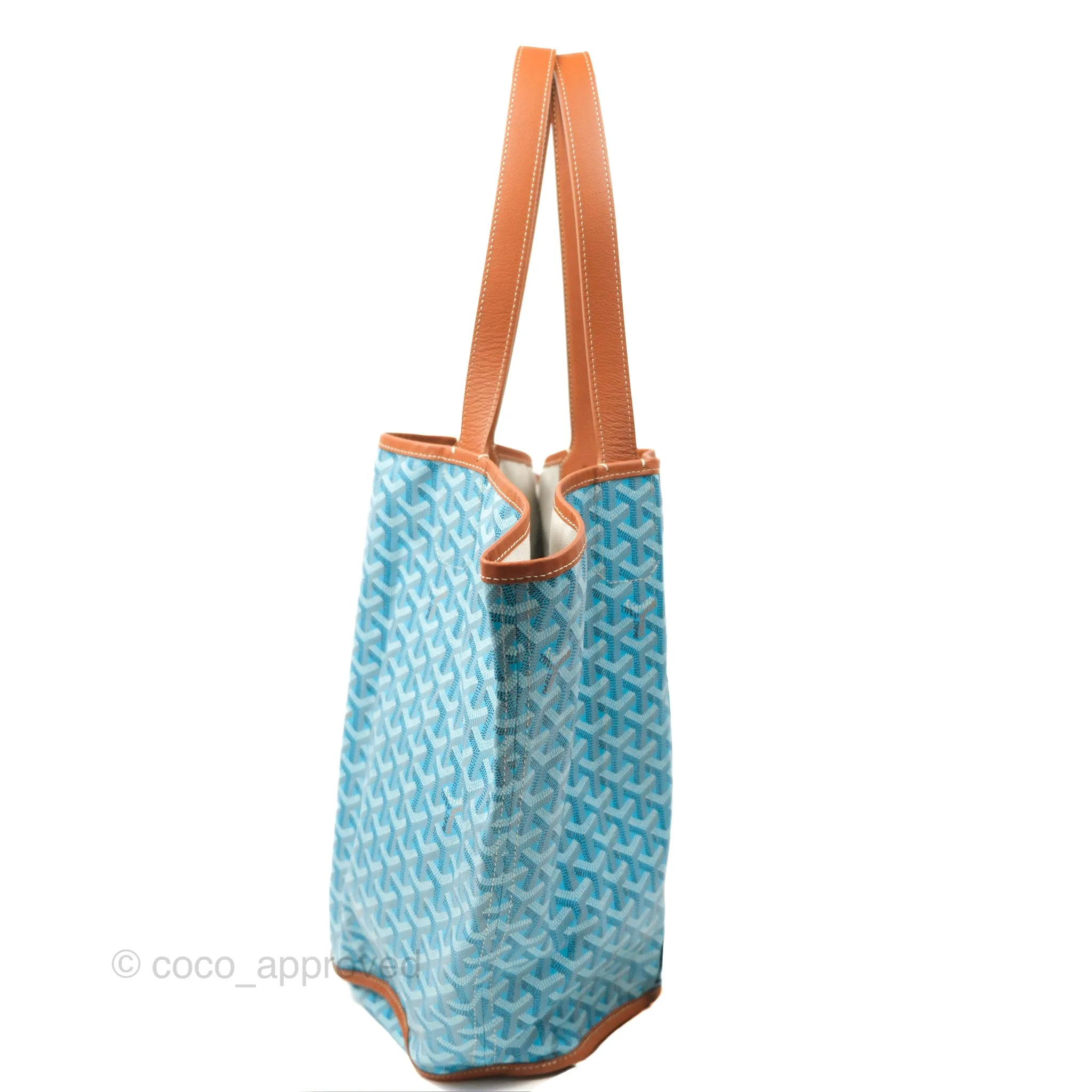 Goyard Belharra Bag Reversible Turquoise & Tan
