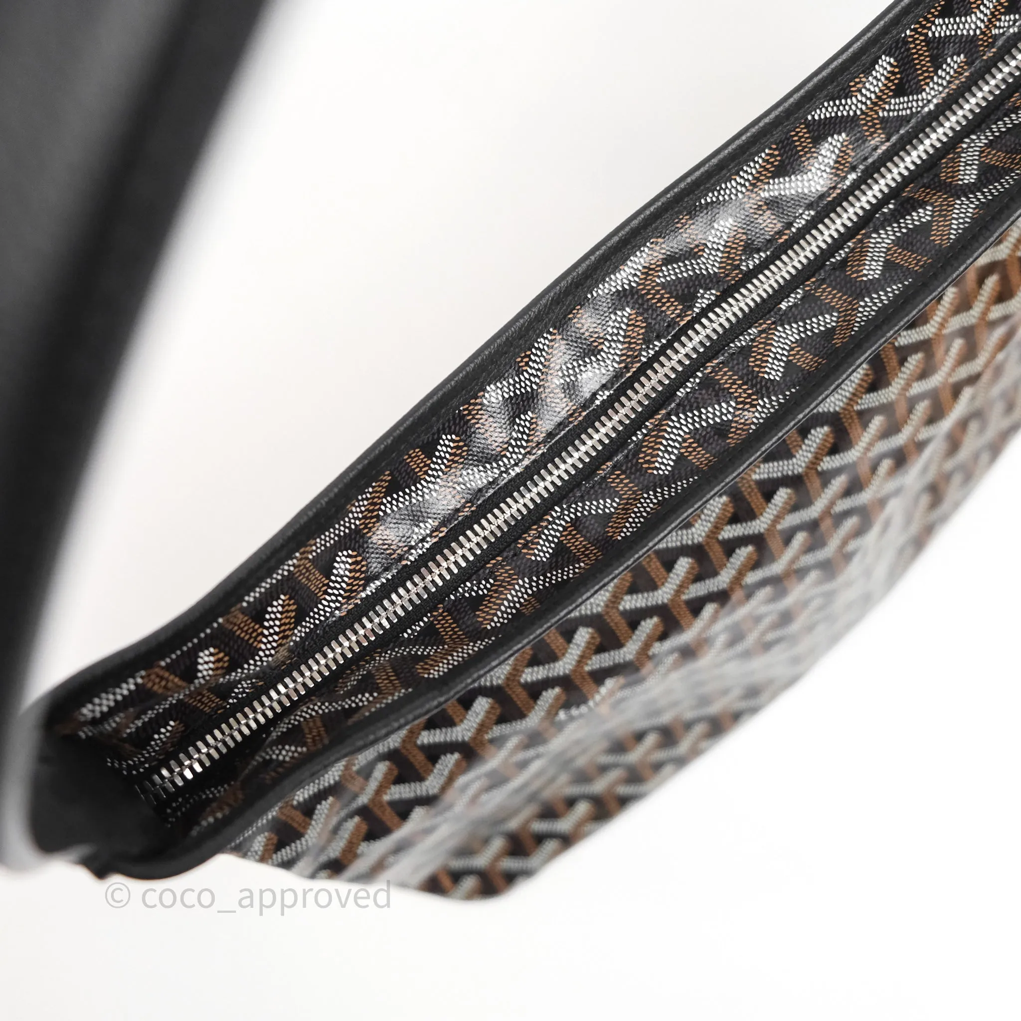 Goyard Bohme Hobo Bag Black Goyardine Canvas