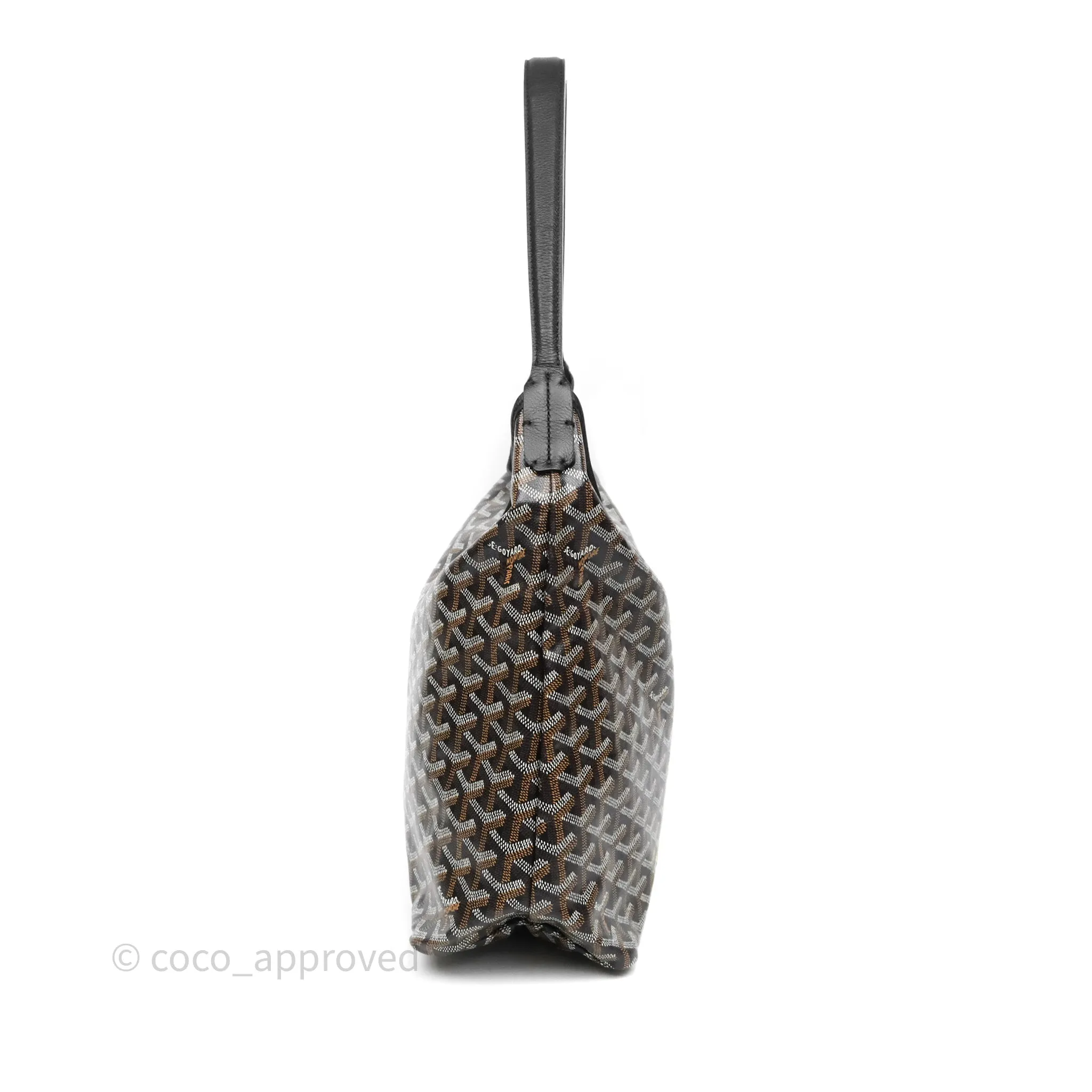 Goyard Bohme Hobo Bag Black Goyardine Canvas