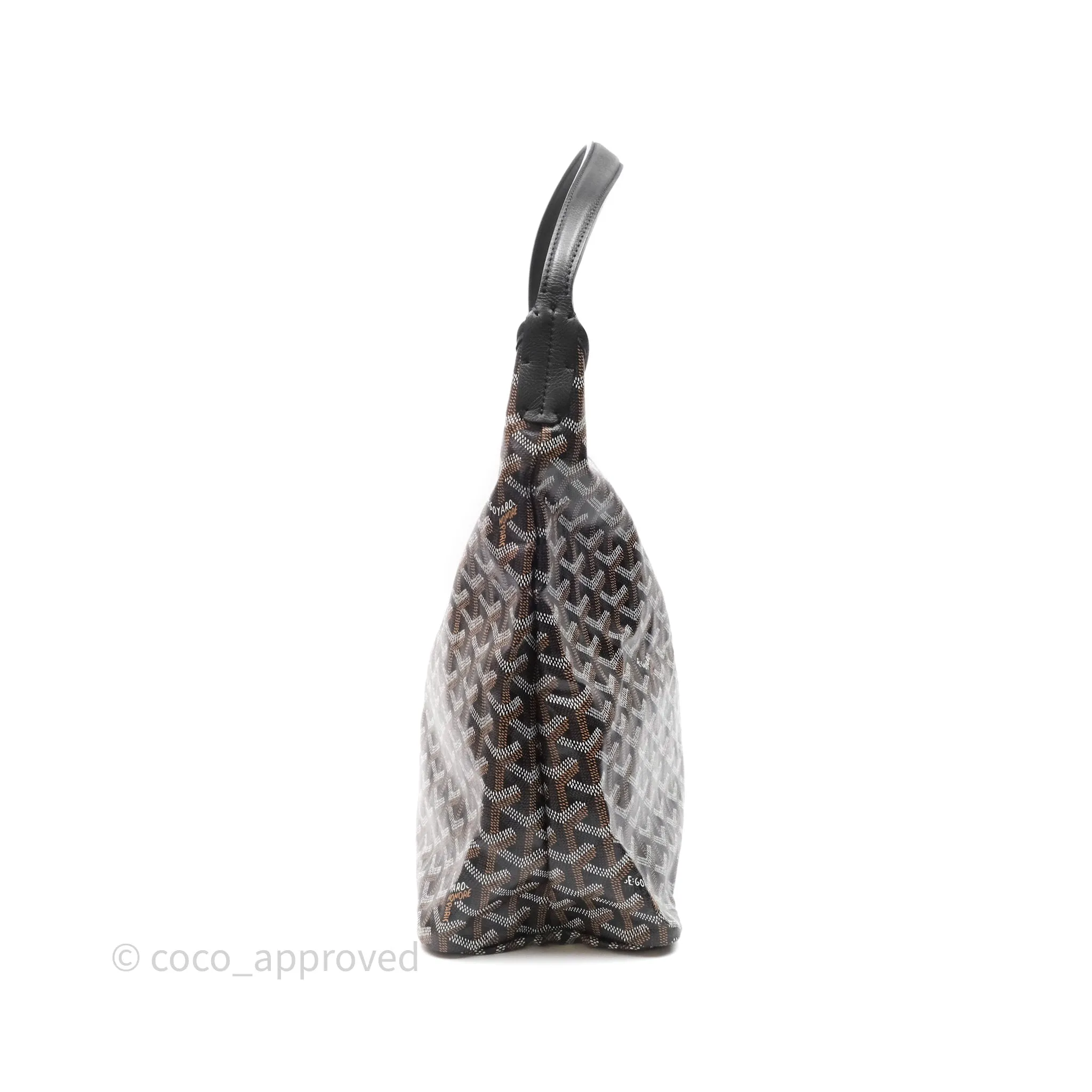 Goyard Bohme Hobo Bag Black Goyardine Canvas